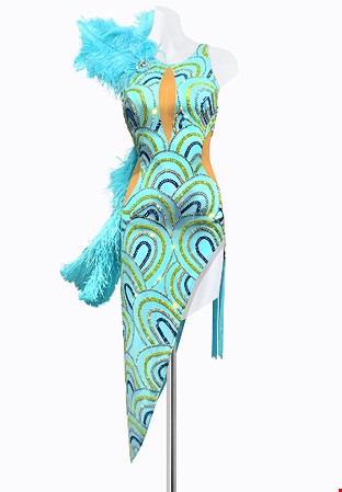 Feather Lagoon Latin Dress PR-L205042