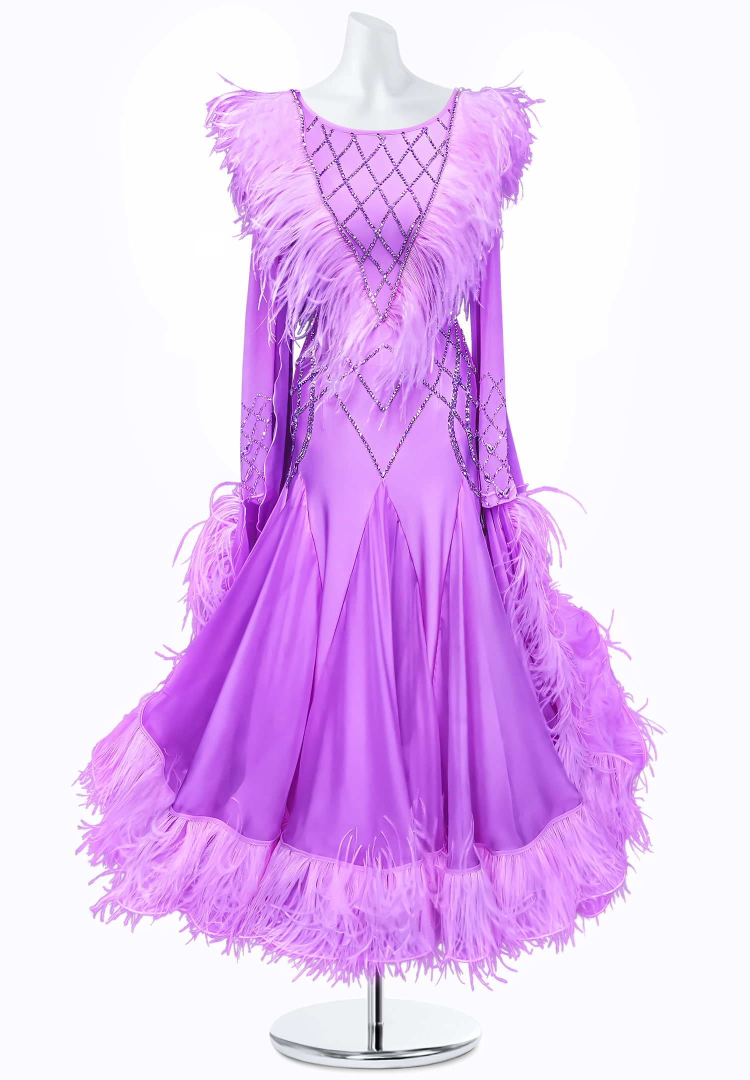 Feather Lattice Ballroom Dress AM-B3129