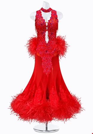 Feather Passion Ballroom Gown AMB3017