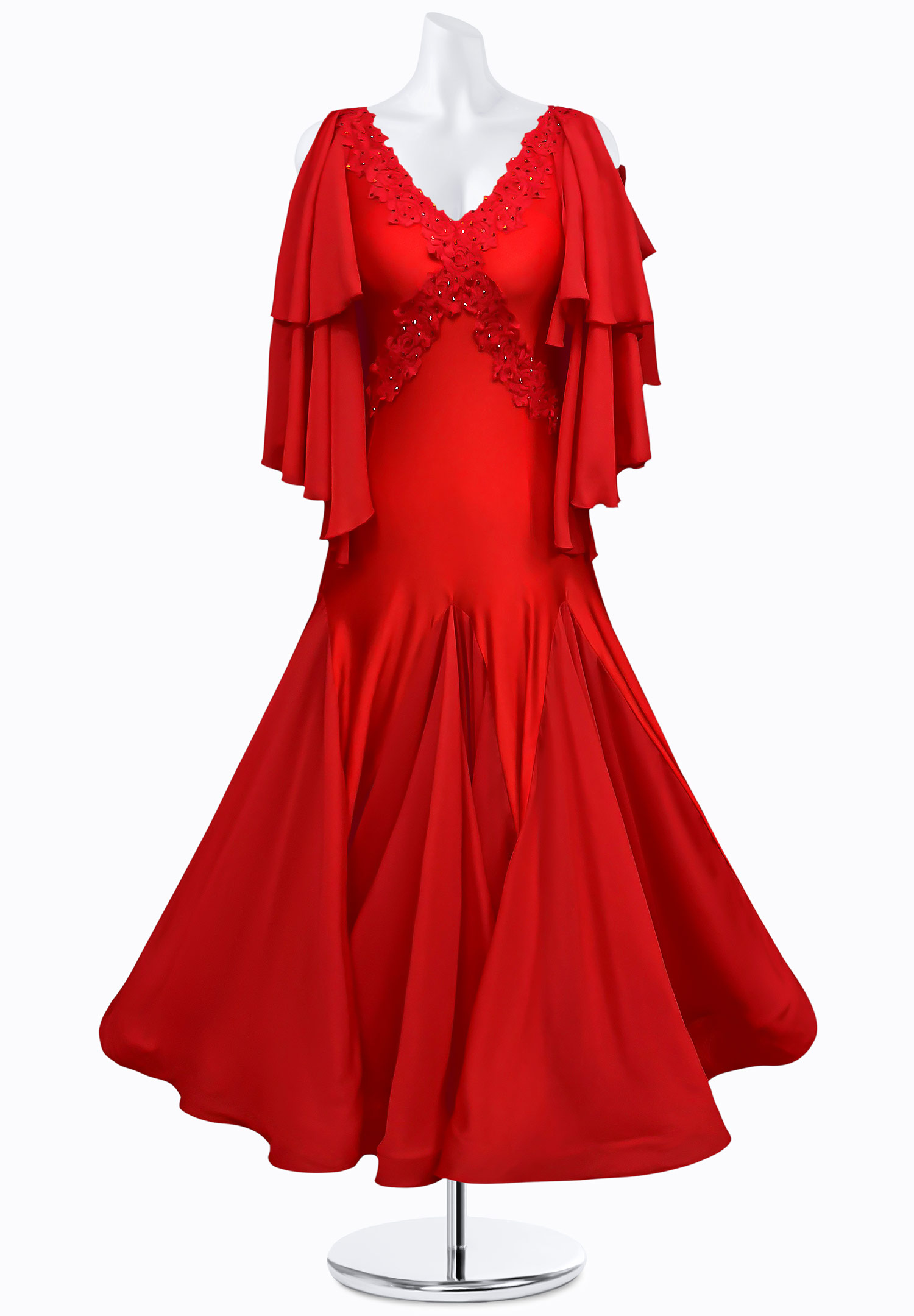 Fiery Cape Ballroom Gown AM-B3012