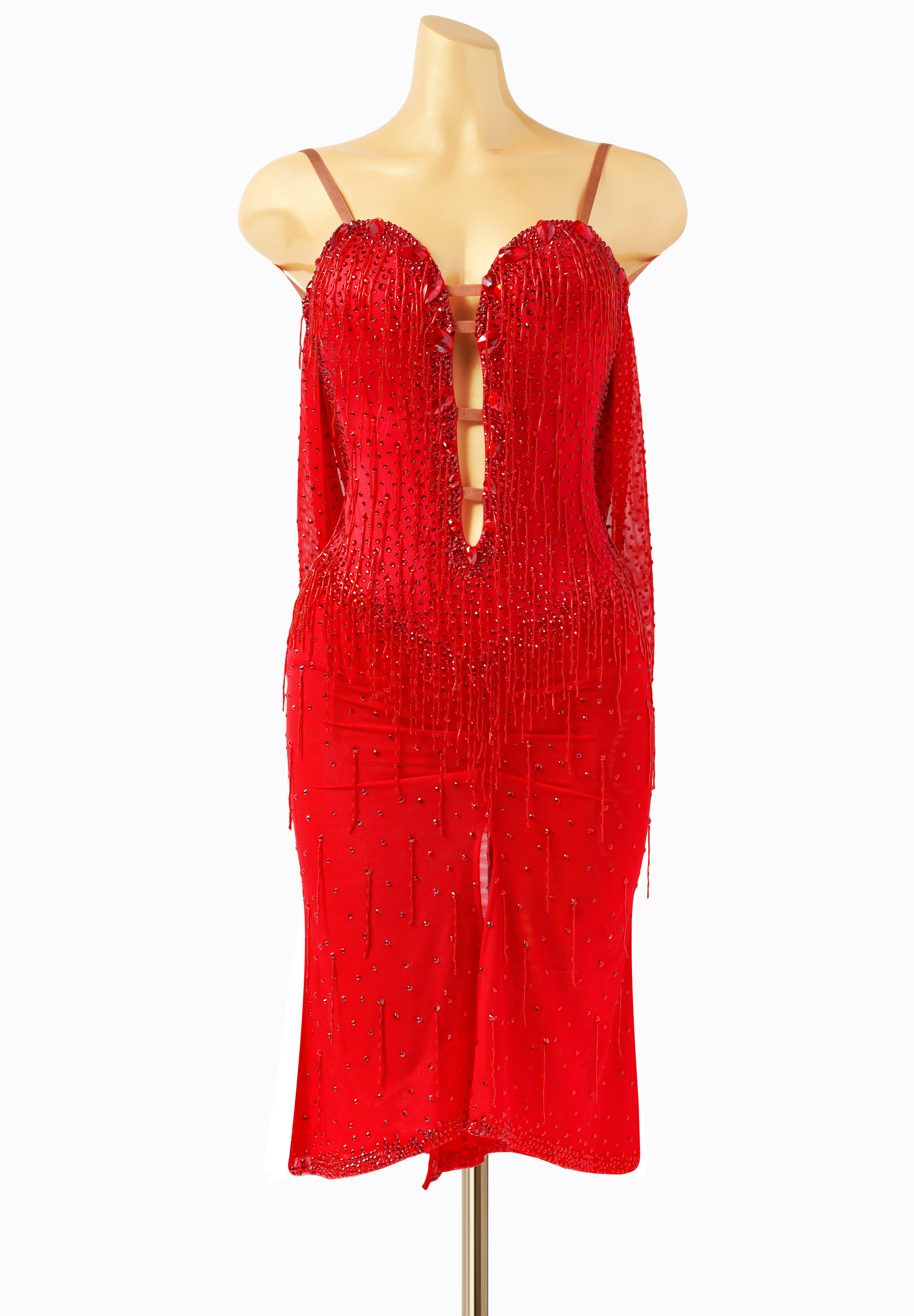 Fiery Fringe Draped Latin Competition Dress PC-WL18013
