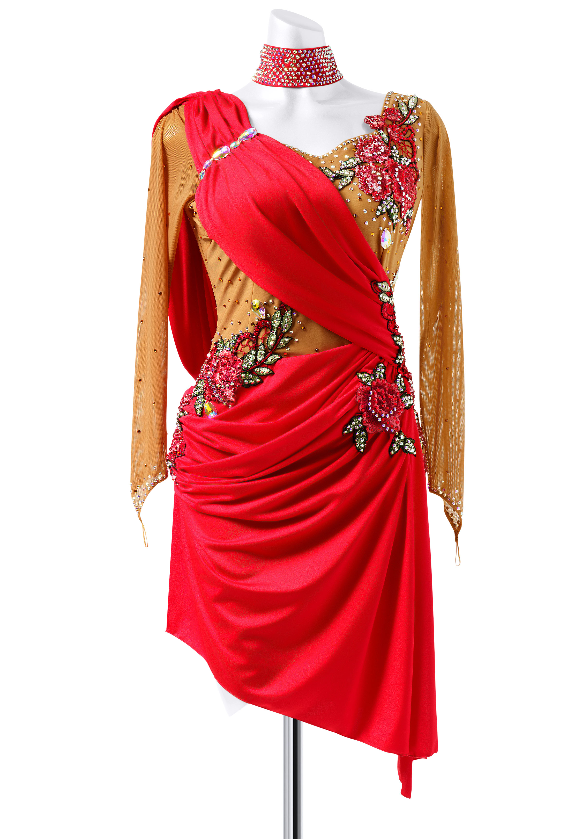 Fiery Rose Latin Dance Gown BA-VSL009