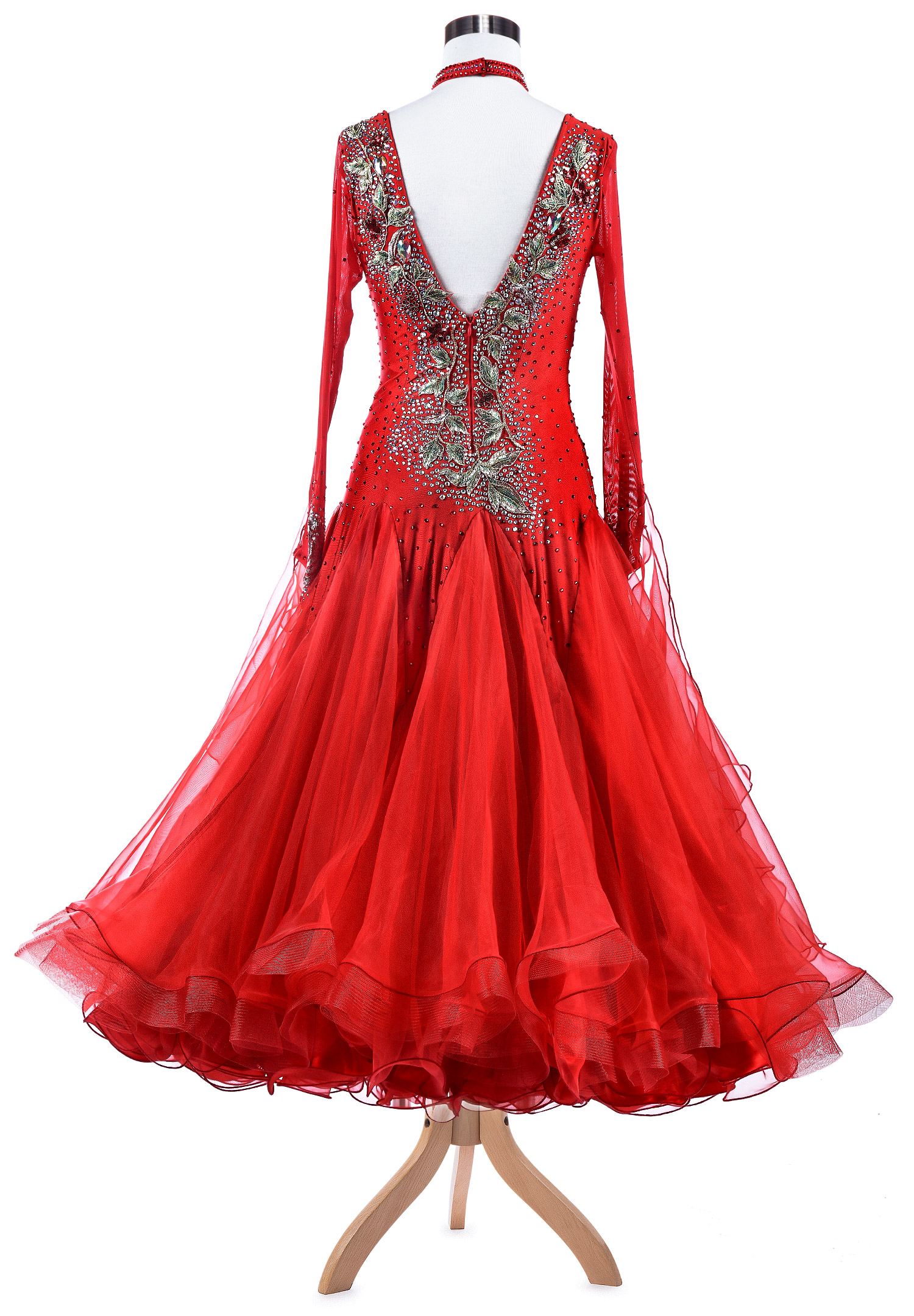 Flamboyant Floral Embriodery Ballroom Competition Dress A5301 ...