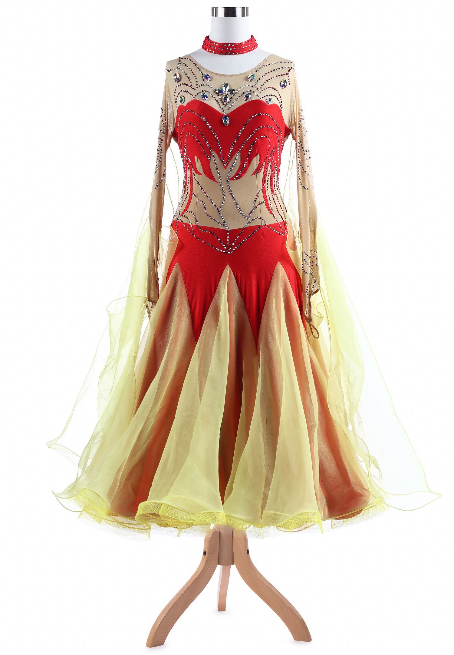 Flaming Crystal Ballroom Competition Dress VN-A5355