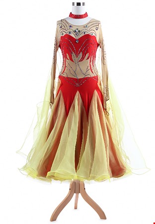 Flaming Crystal Ballroom Competition Dress A5355