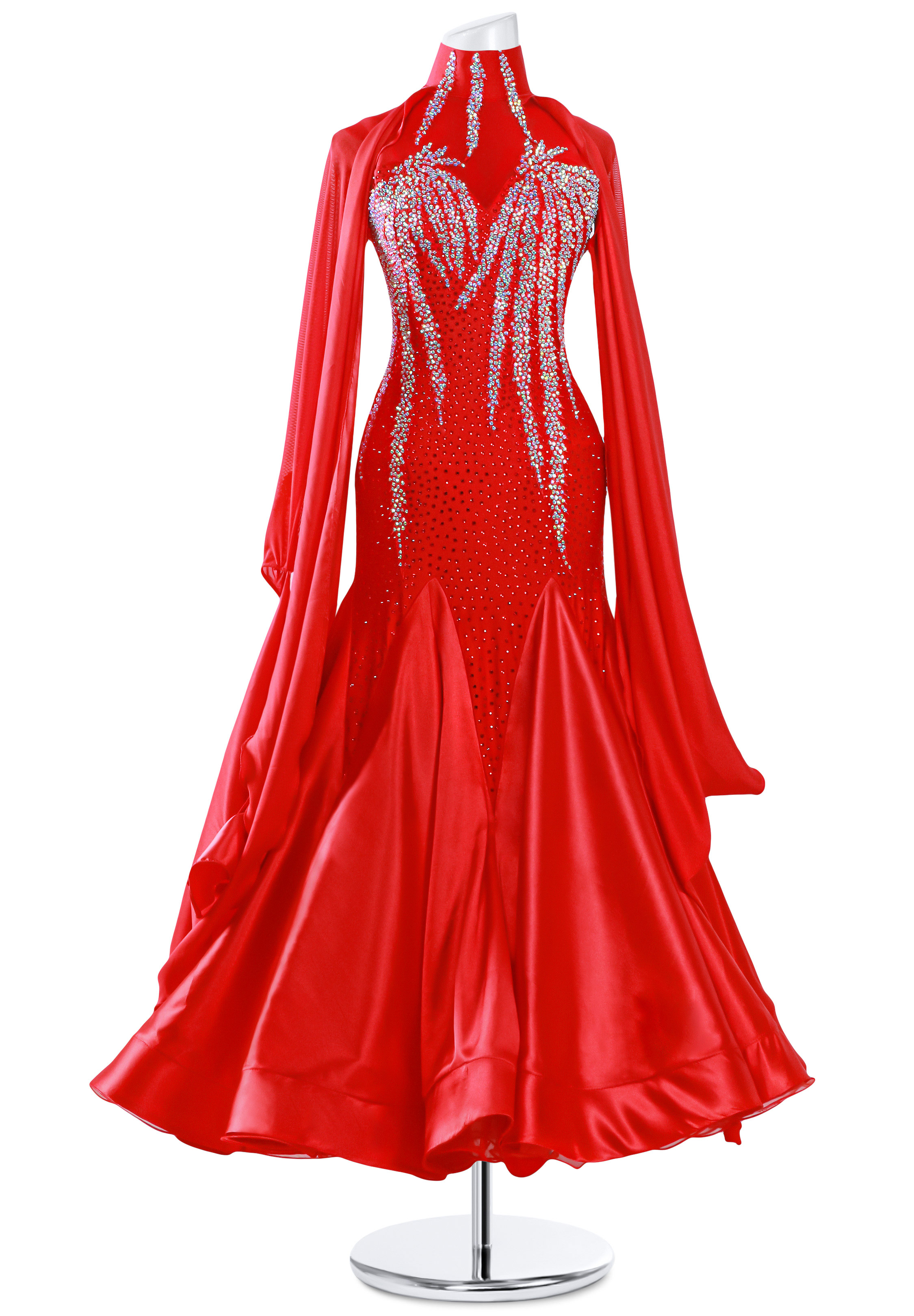 Flaming Fireworks Dance Show Ballroom Dress MQ-B110