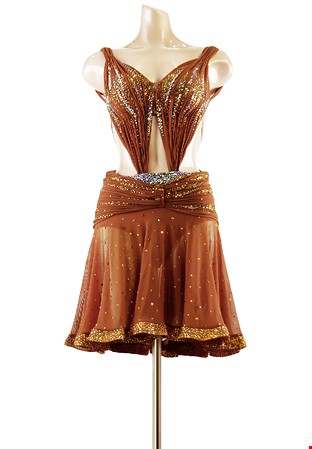 Flirty Ruched Backless Latin Dance Dress PCWL18011