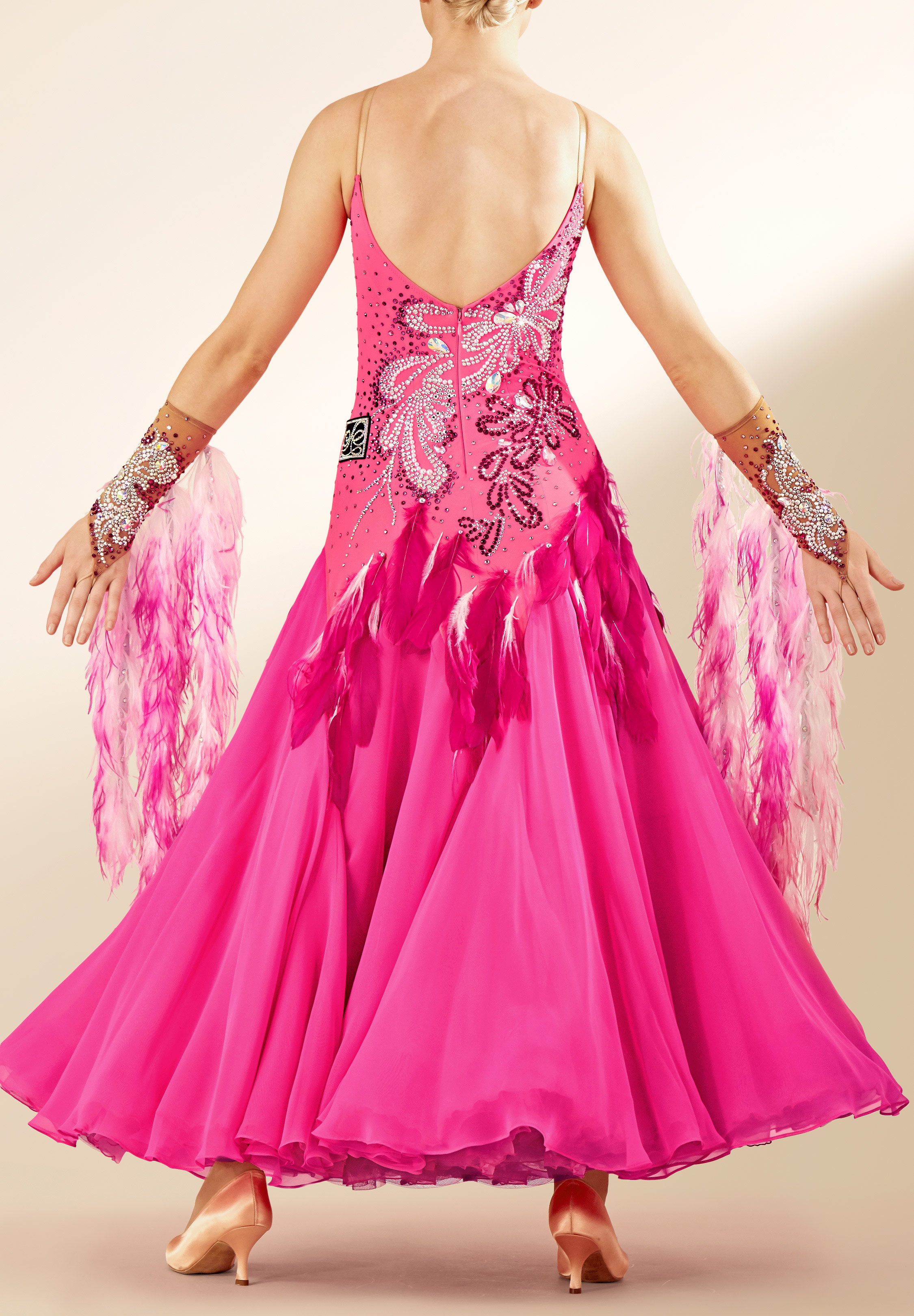 Floral Feather Ballroom Costume PCWB19074 | Ballroom Smooth