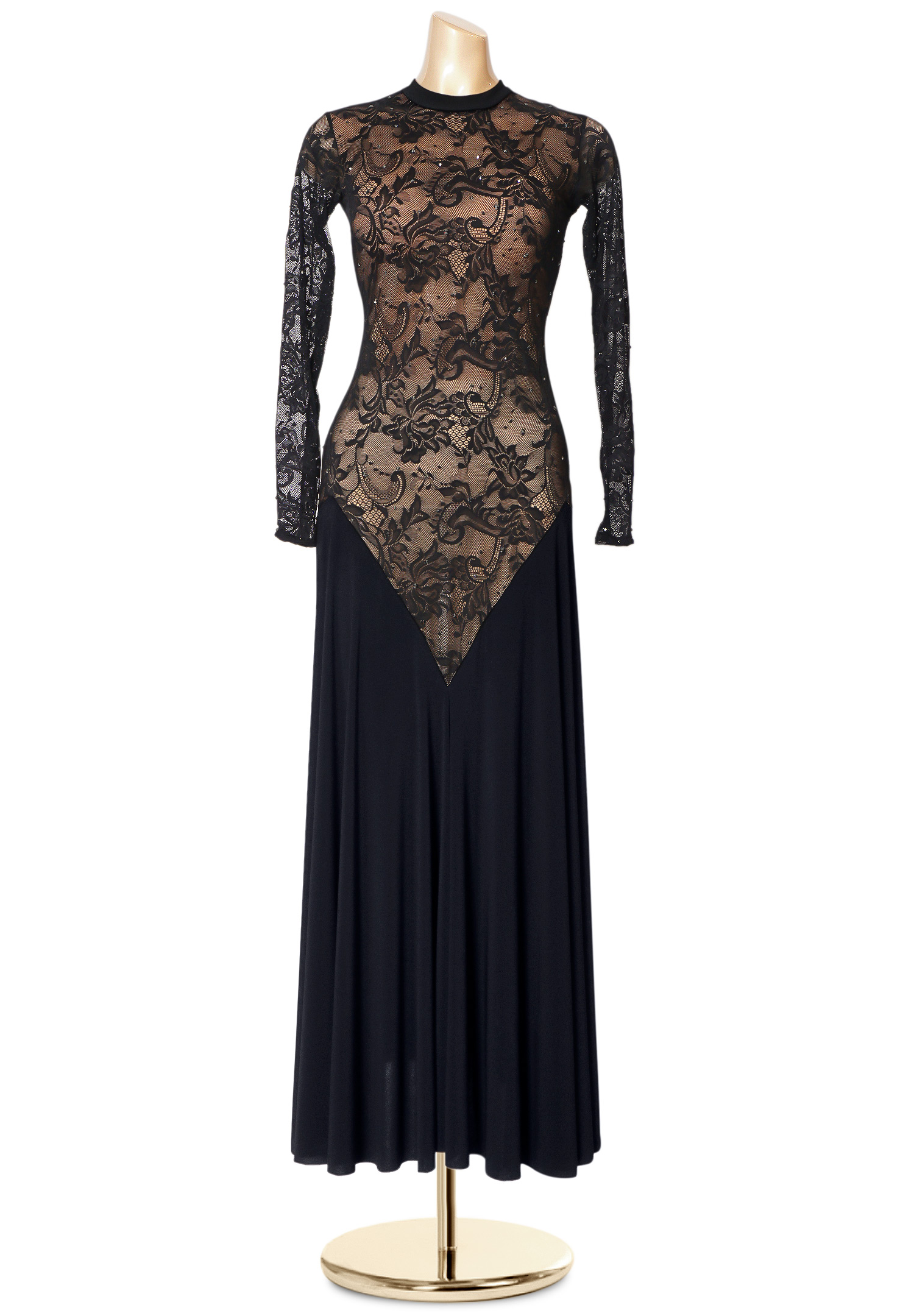 Floral Lace Bodice Studded Dance Dress PC-ED19052