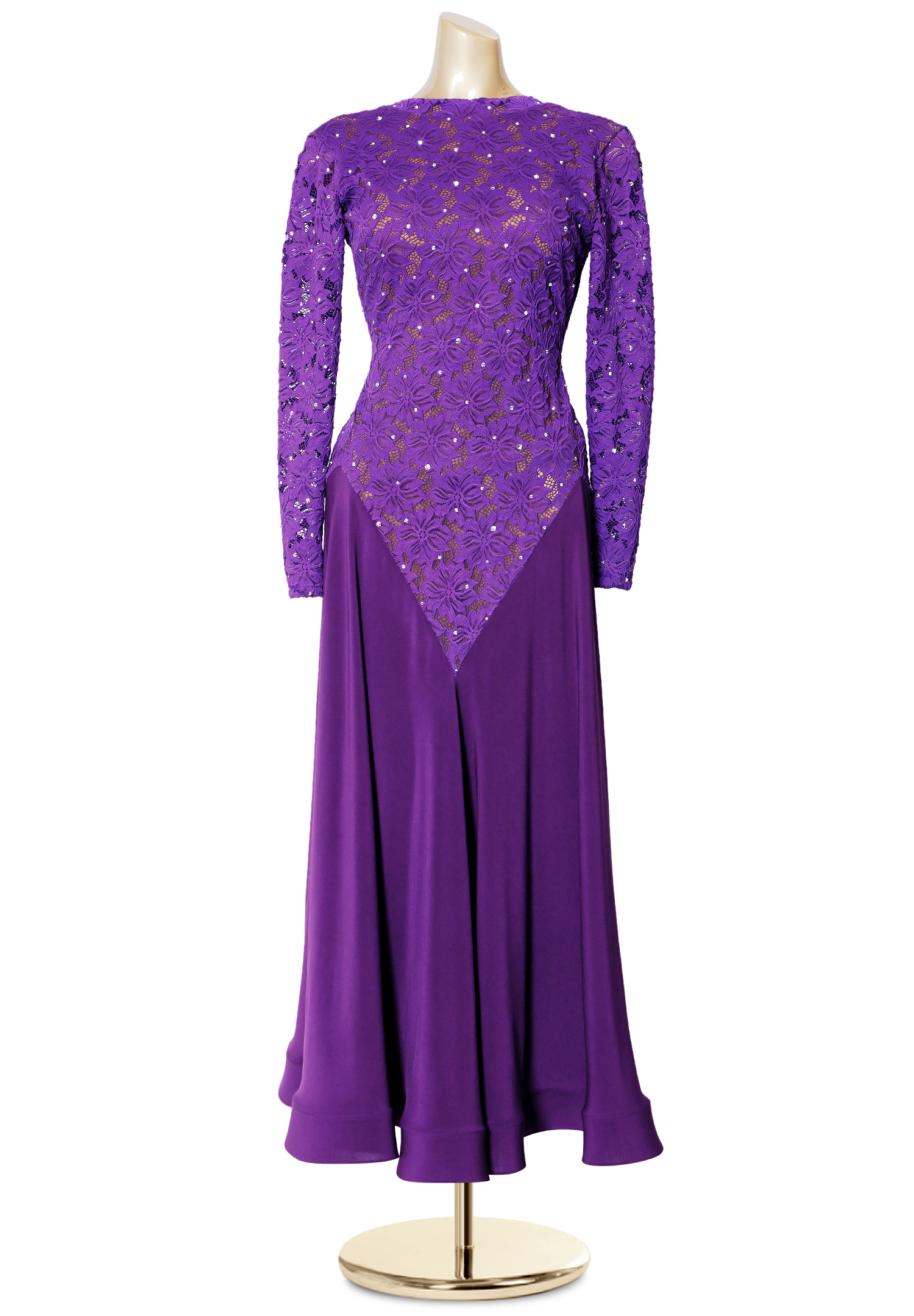 Floral Lace Bodice Crystallized Dance Dress PC-ED190522