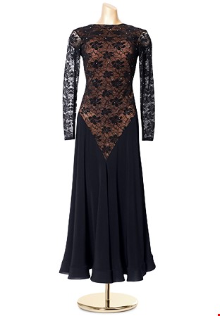 Floral Lace Bodice V-Back Dance Gown PCED190521