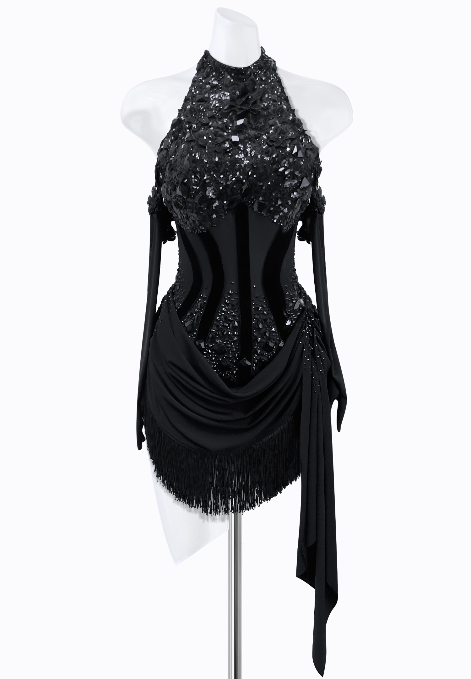 Floral Midnight Latin Dress AM-L3689