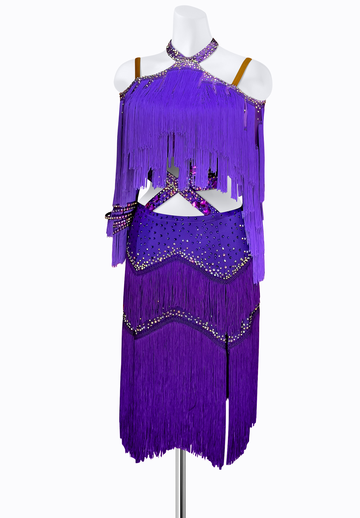 Forbidden Fringe Latin Dress AM-L3036