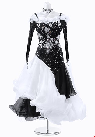 Frilled Crystal Ballroom Gown BA-VSB035