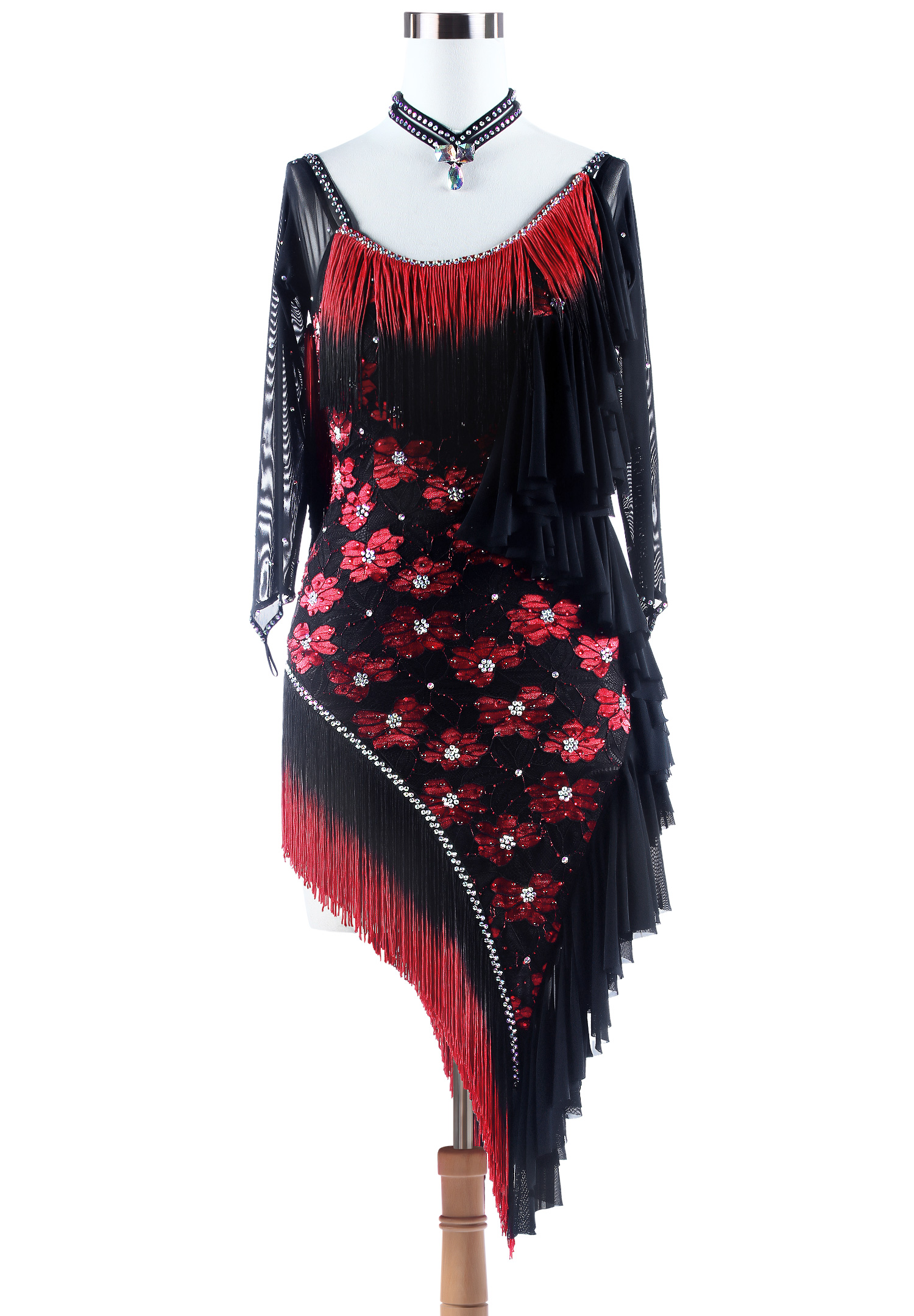 Fringed Floral Latin Dance Dress VN-L5287