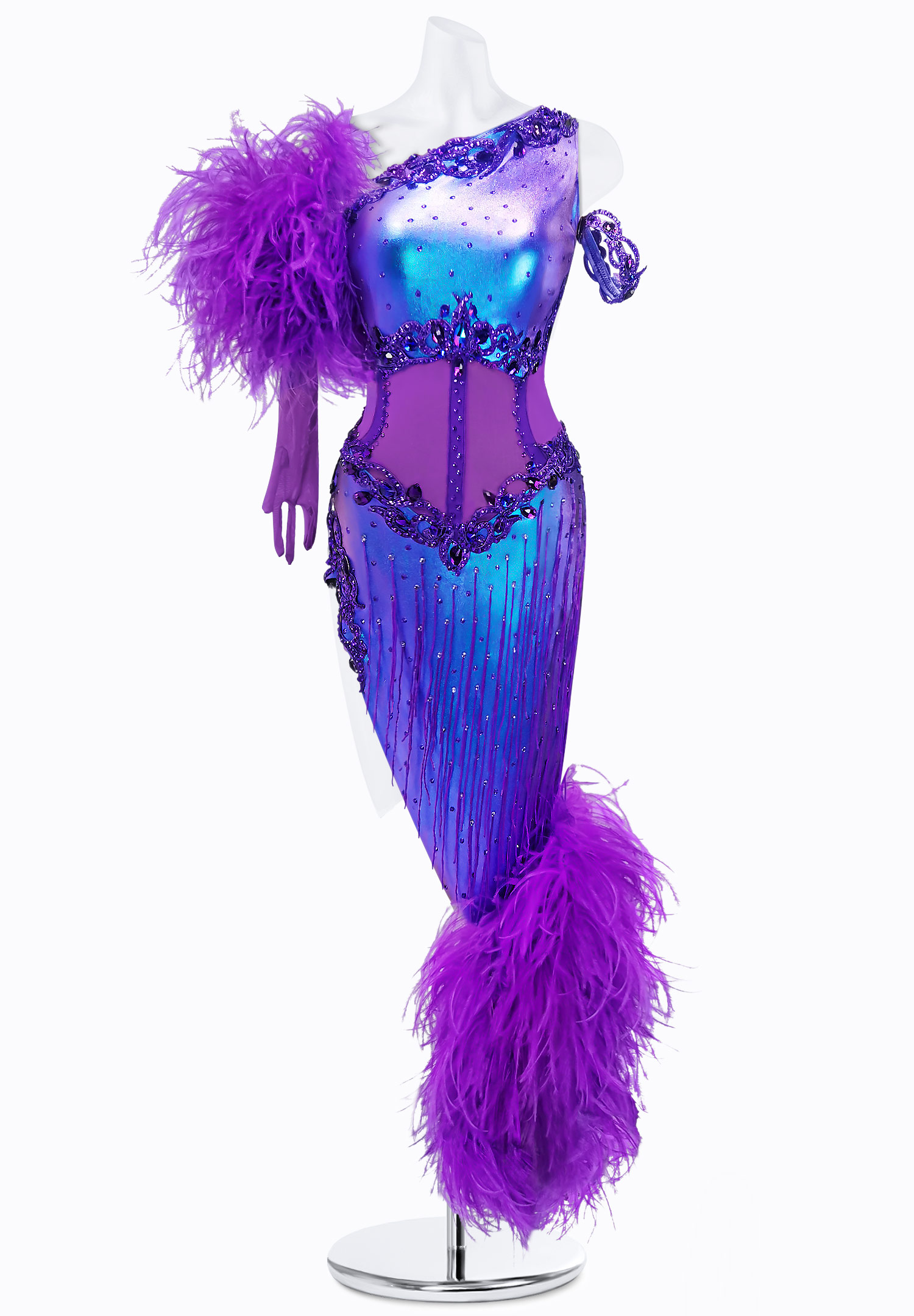 Galaxy Feather Latin Dress AM-L3725