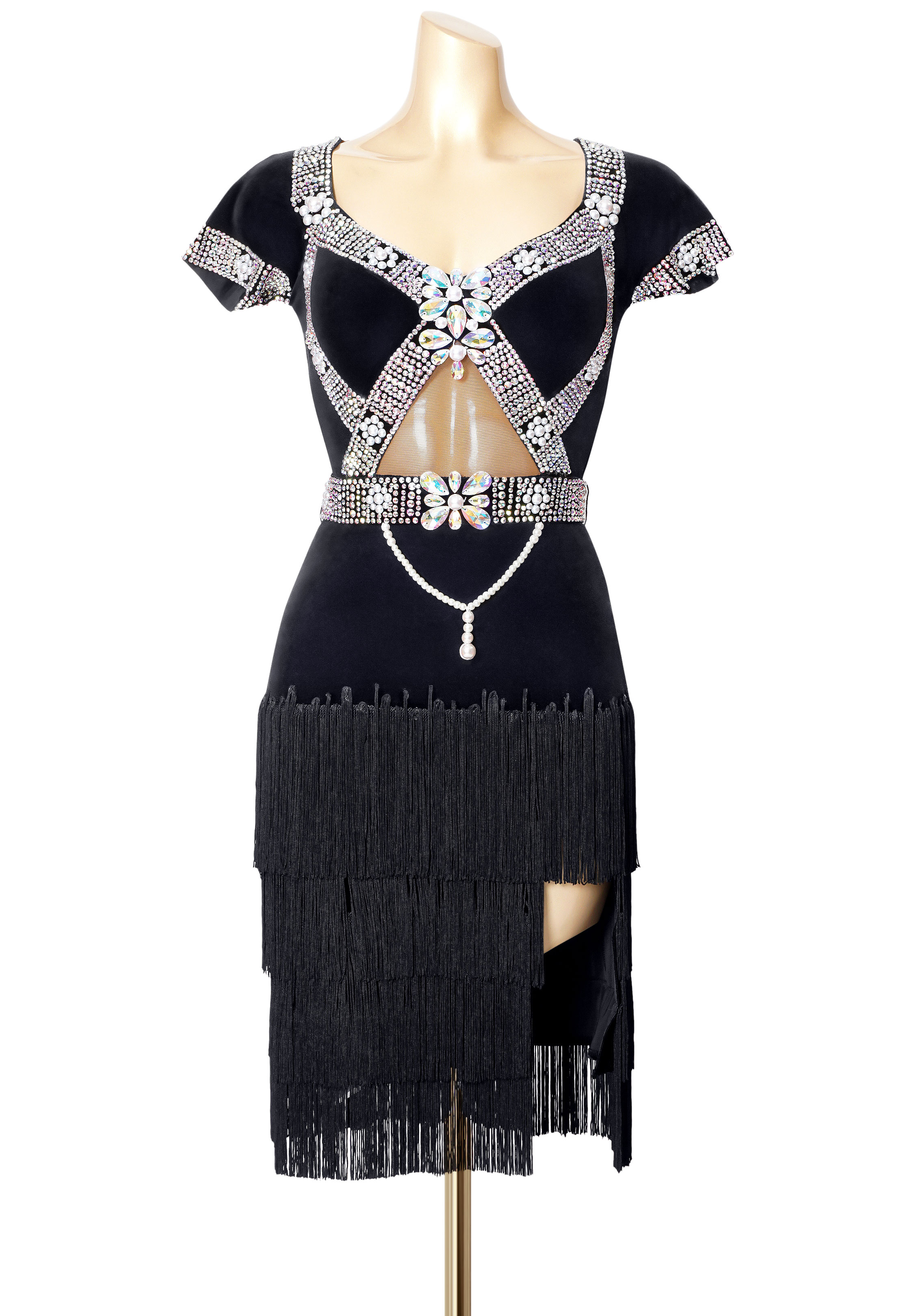 Glitter Cutout Latin Dance Gown PC-WL19041