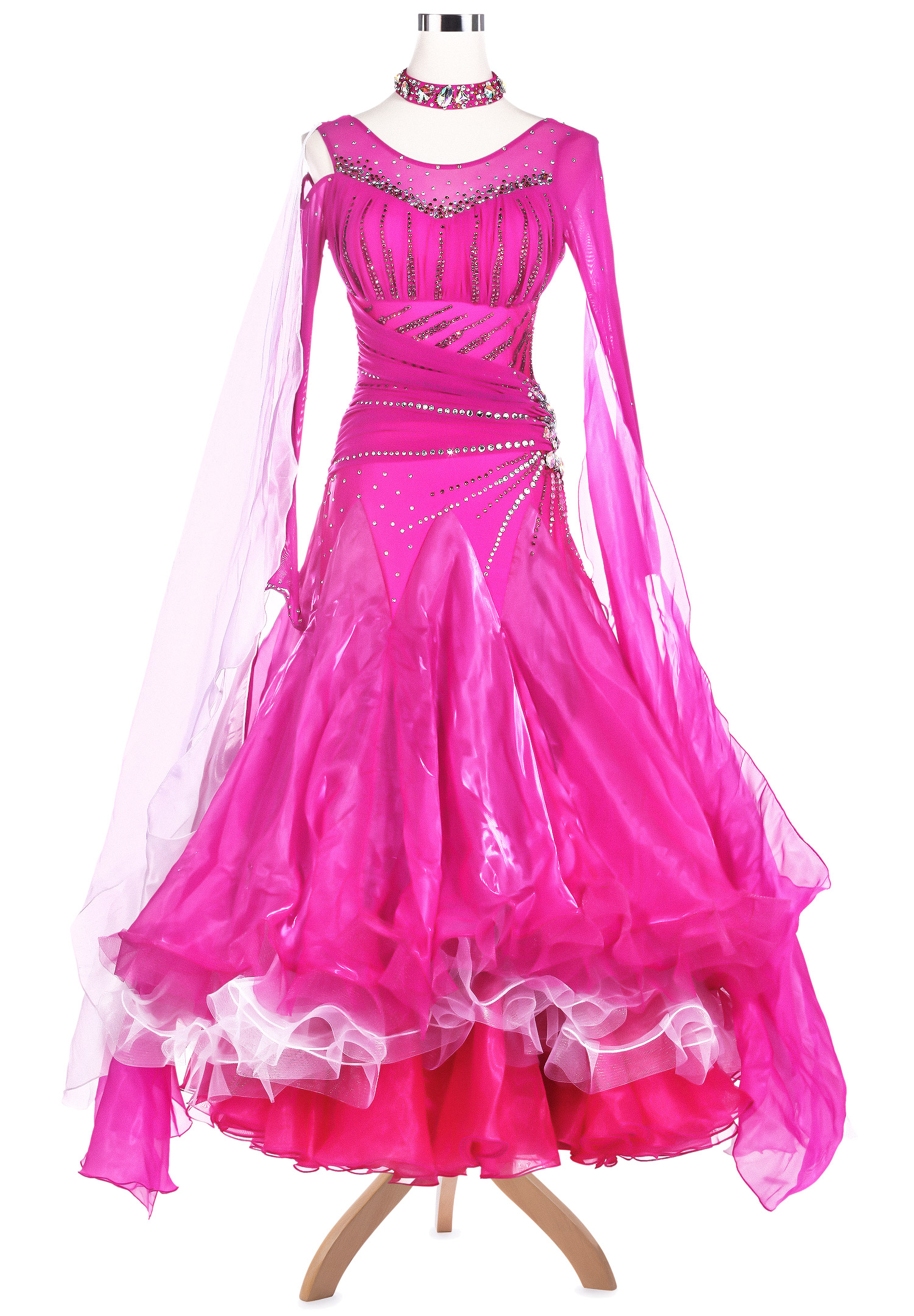 Gorgeous Sparkle Gathered Ballroom Competition Dress VN-A5184