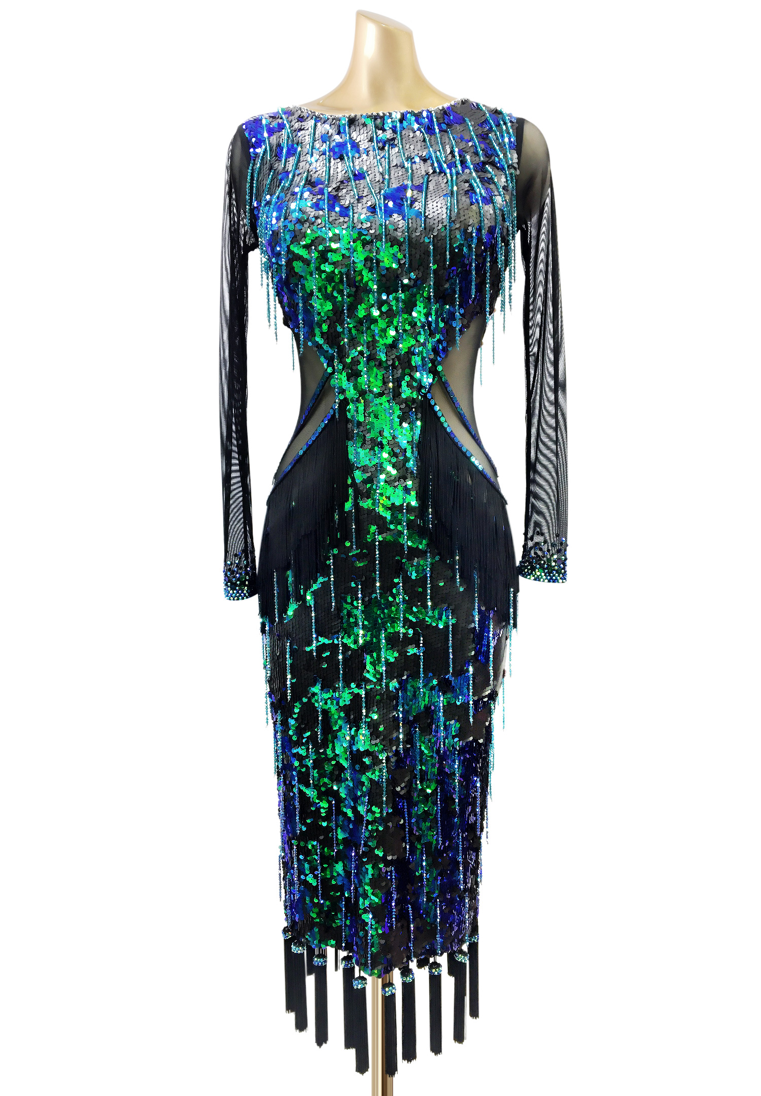 Gorgeous Tassel Sequined Latin Dress PC-WL18014