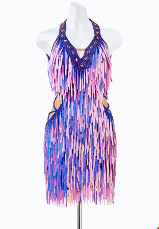 Iridescent Fringe Latin Dress PR-L215079-A