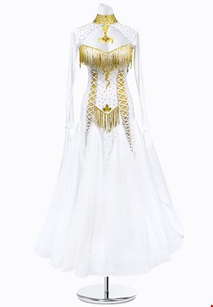 Laced Fringe Ballroom Gown AMB3210