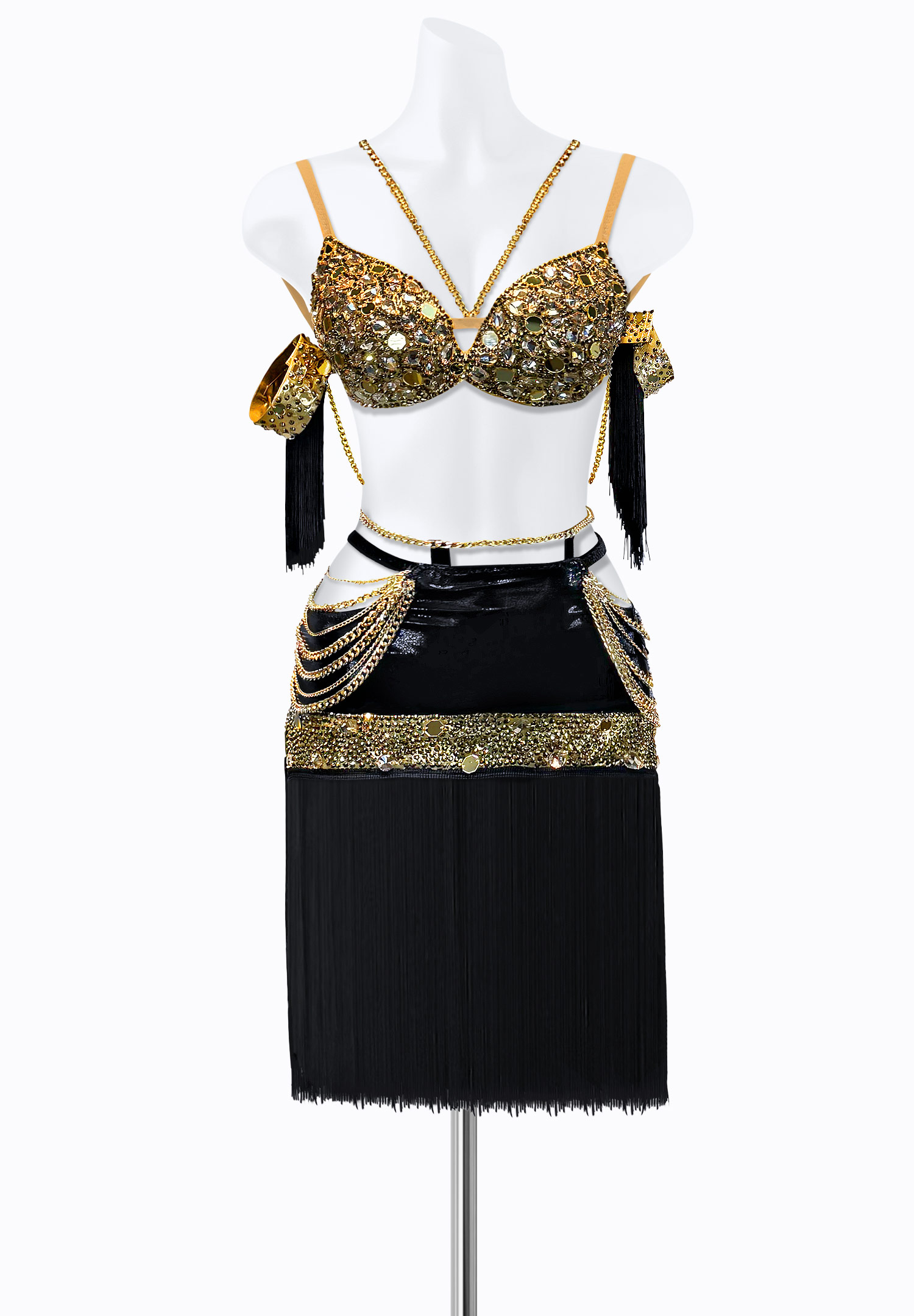 Shining Chain Latin Dress PR-L240030