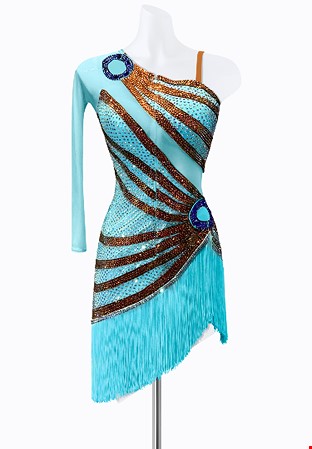 Crystal Stripe Latin Dress PR-L240069