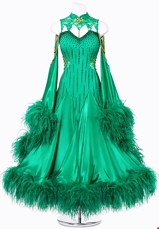 Lush Feather Ballroom Gown MF-B0346