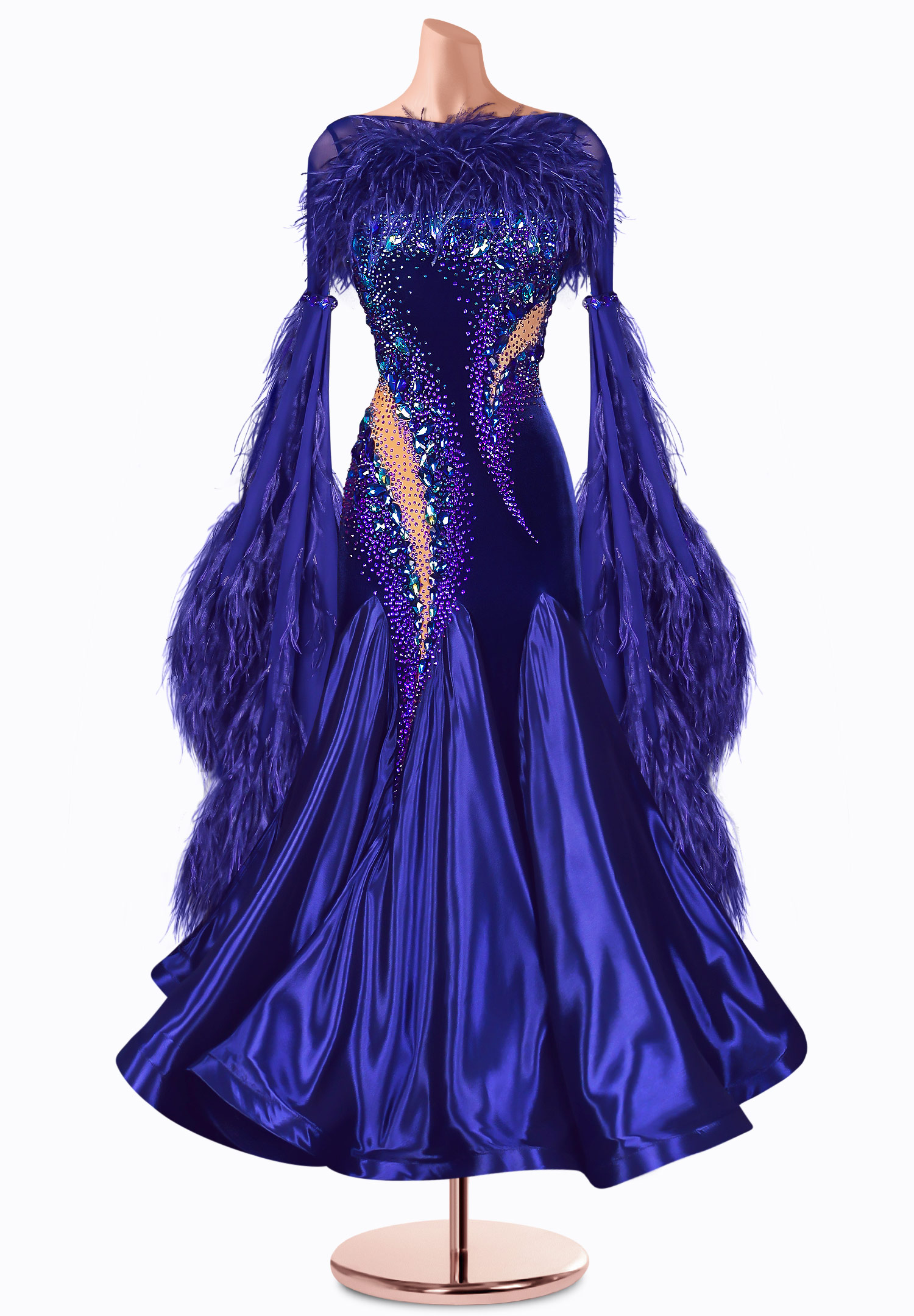 Midnight Feather Ballroom Gown TID-BM1036