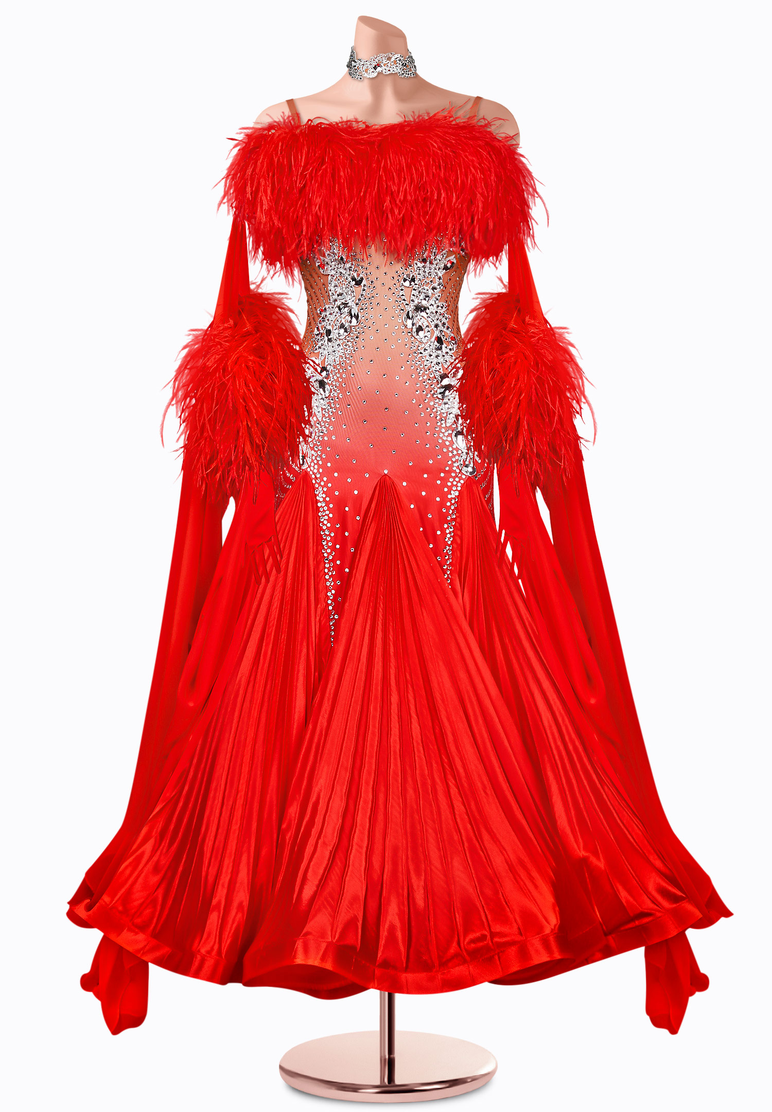 Blazing Pleats Ballroom Gown TID-BM1053