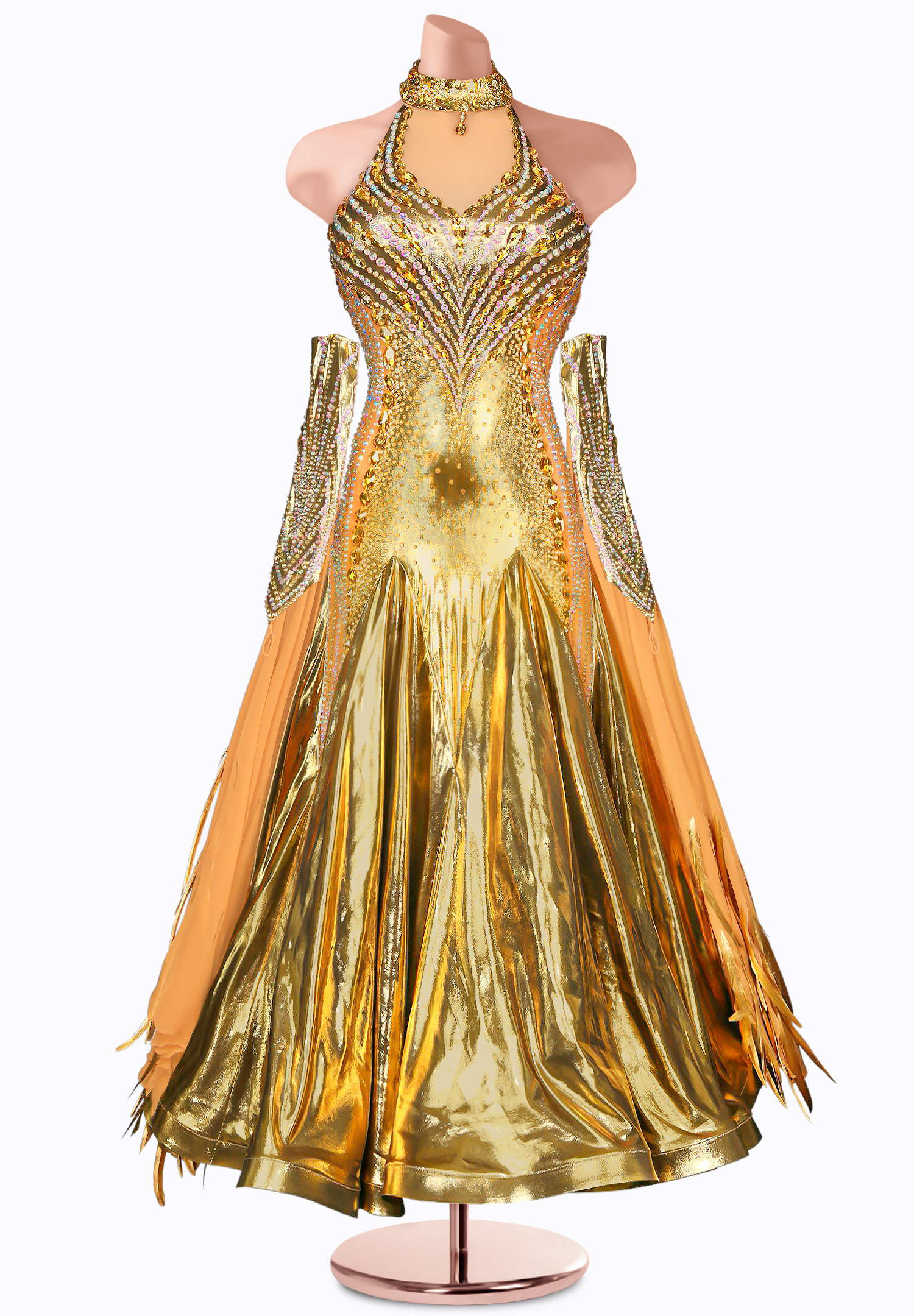 Metallic Surrender Ballroom Gown TID-BM1073