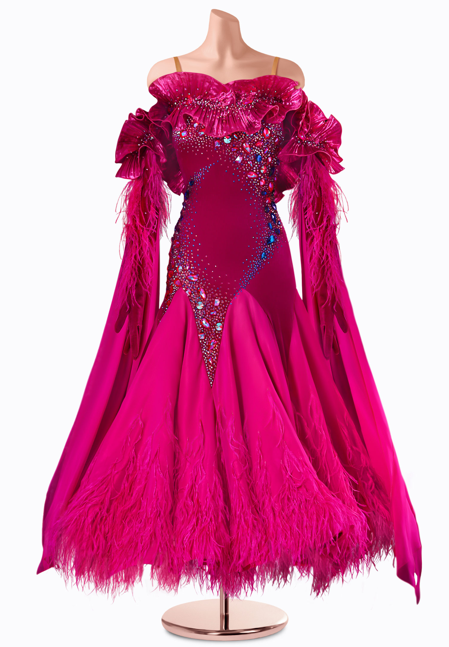 Dazzling Frills Ballroom Gown TID-BM1087