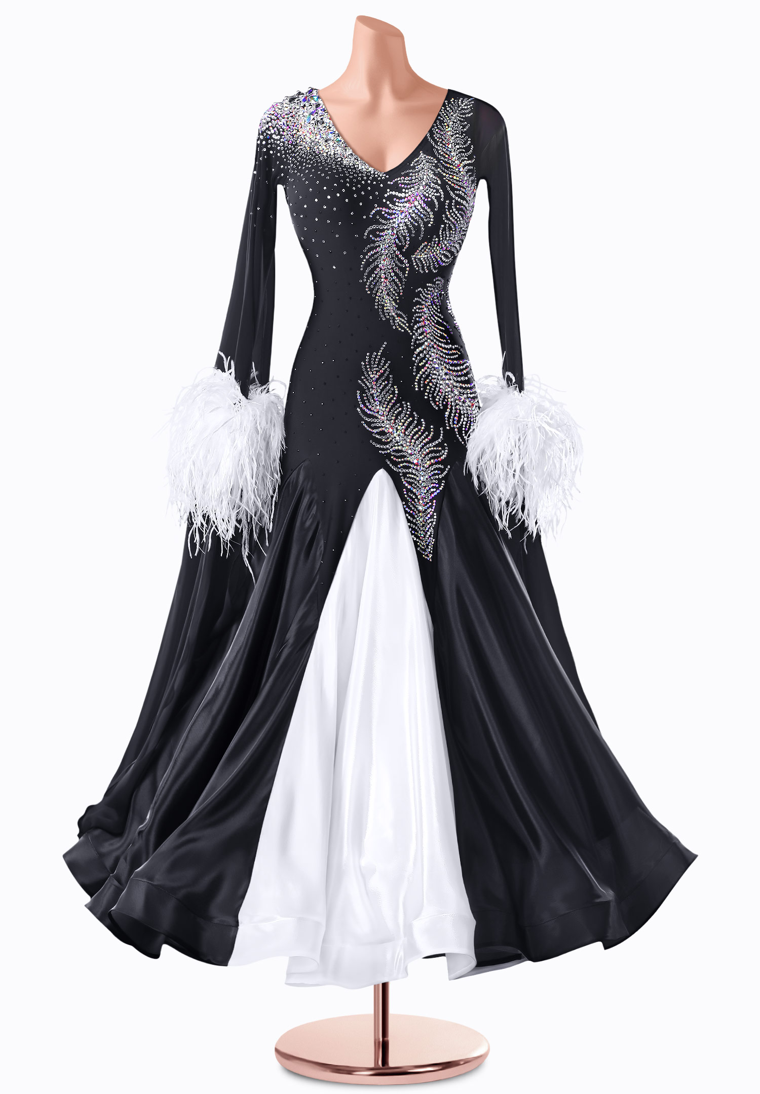 Domino Feather Ballroom Gown TID-BM0570