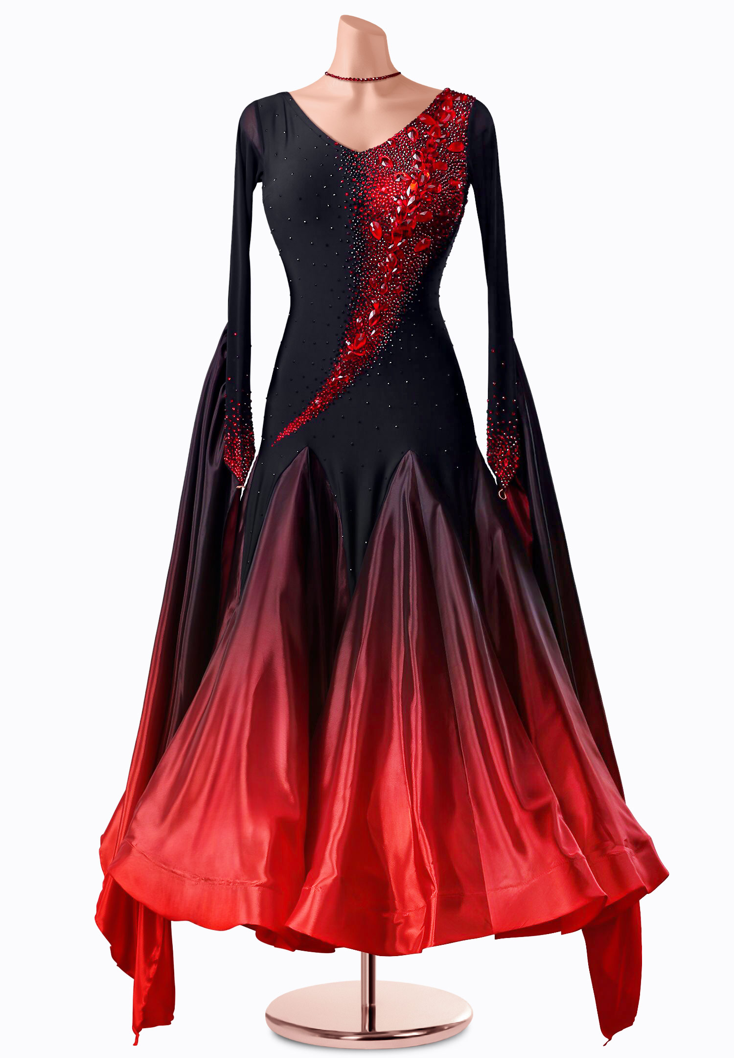 Ruby Flame Ballroom Gown TID-BM0596