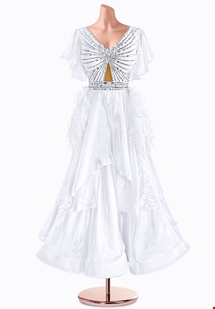 Frill Sleeve Ballroom Gown TID-BM0699