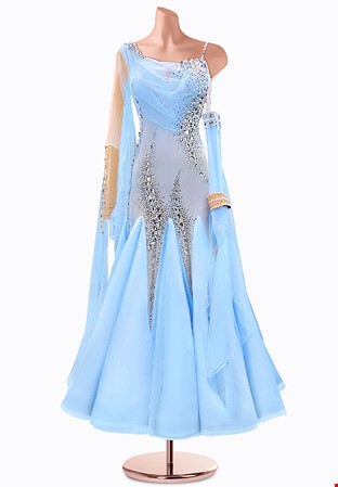 Chiffon Pearl Ballroom Gown TID-BM0935