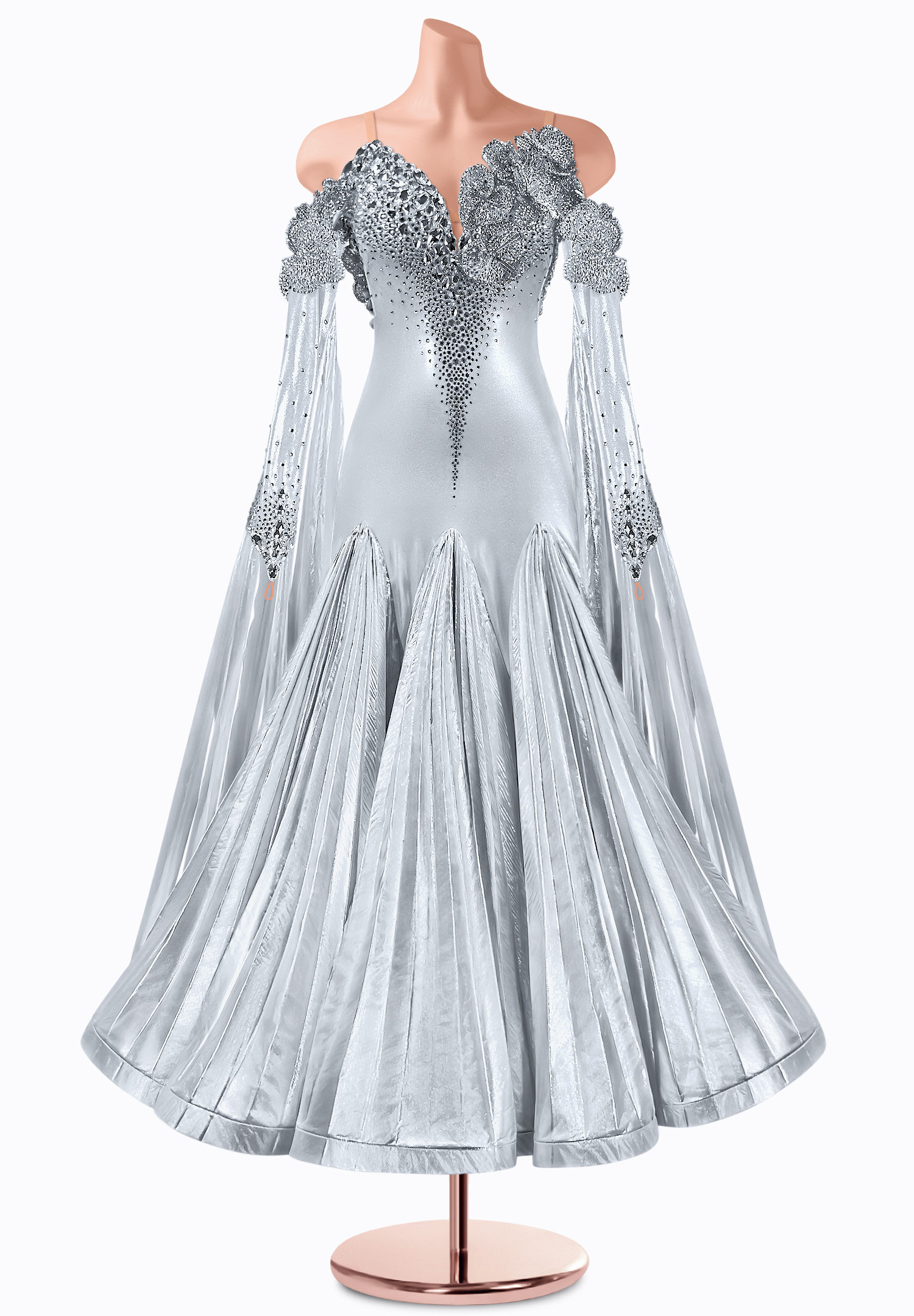 Metallic Bloom Ballroom Gown TID-BM0936