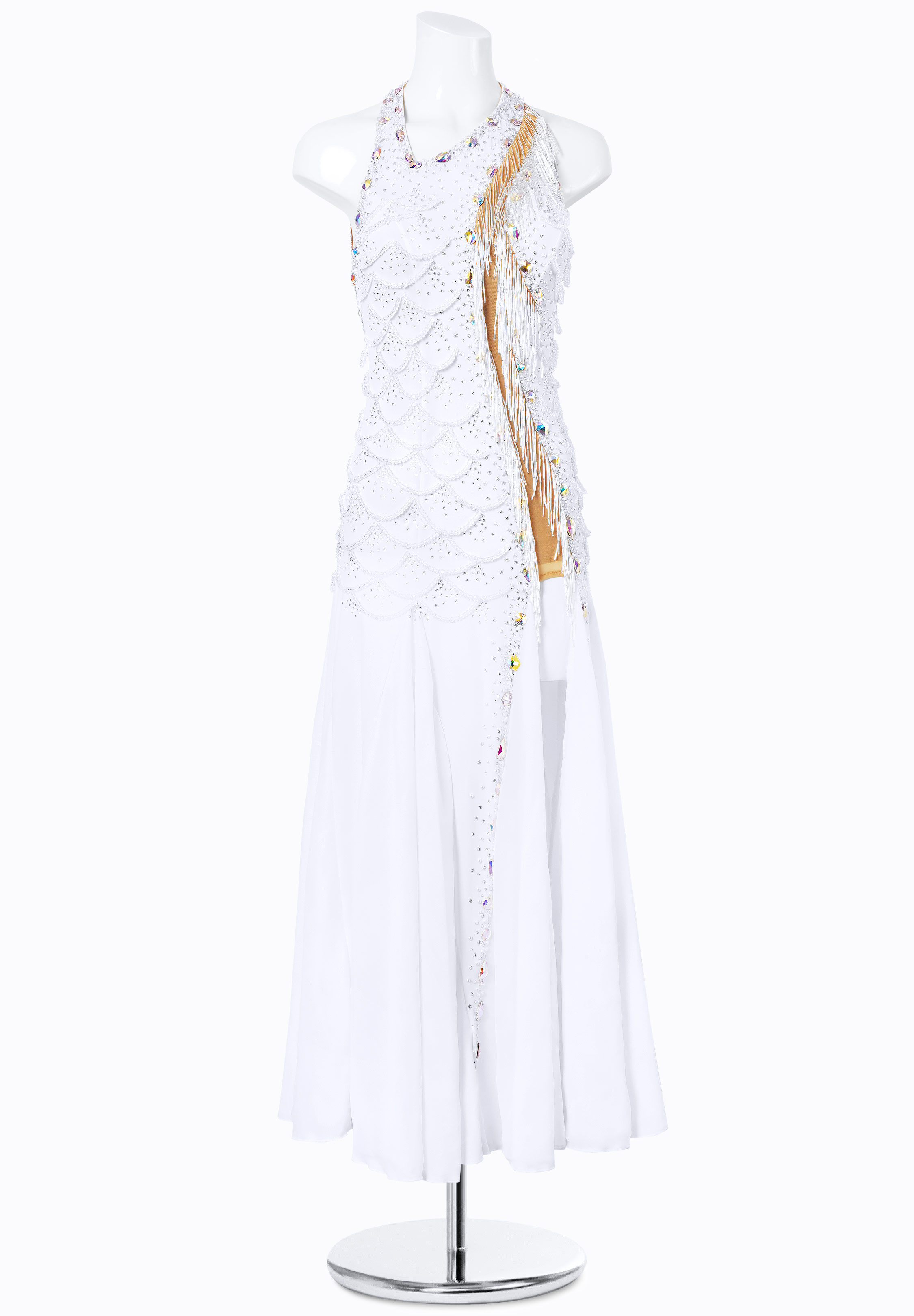 Scalloped Crystal Smooth Gown MF-S0380