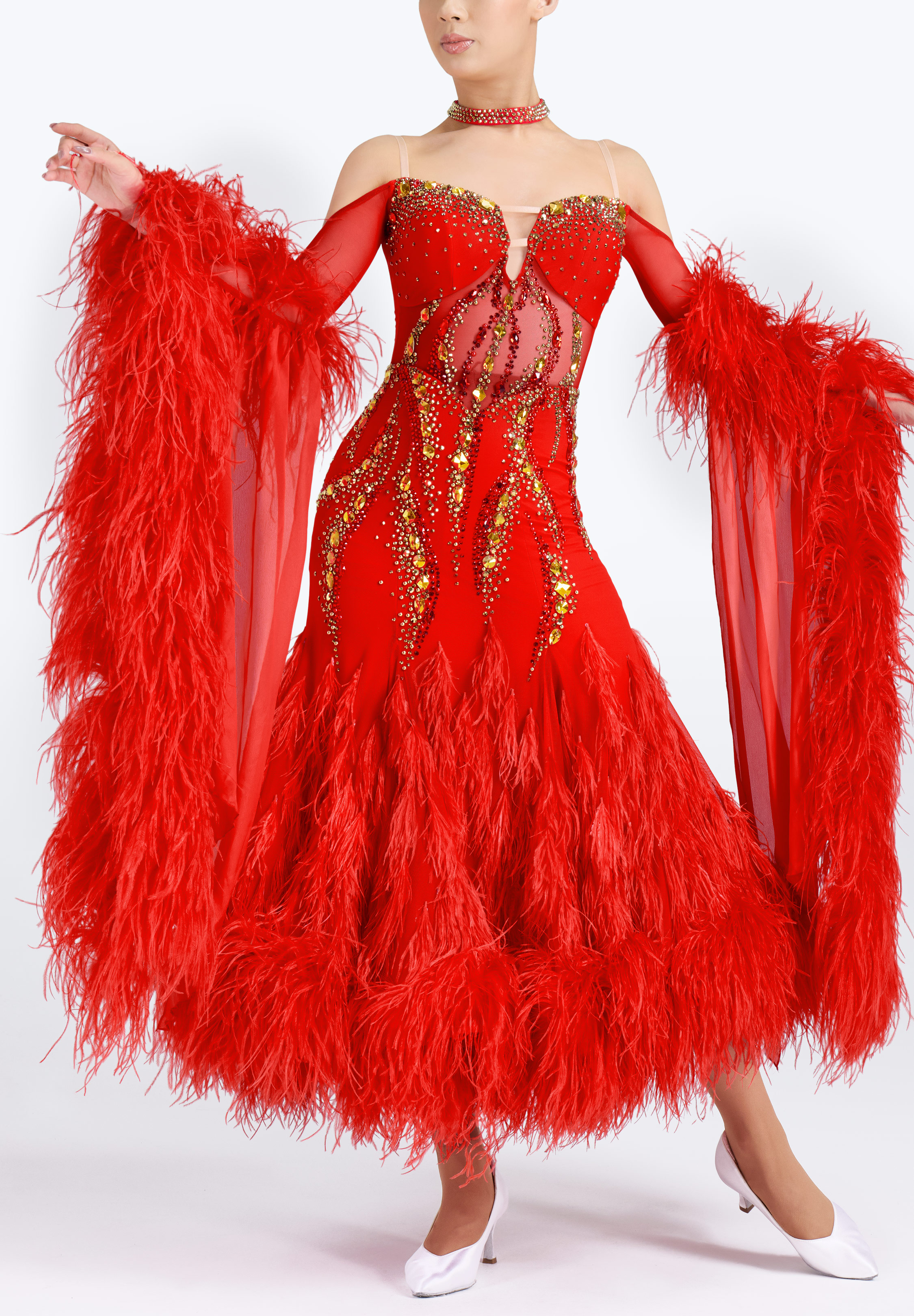 Ruby Gleam Ballroom Gown MF-B0485