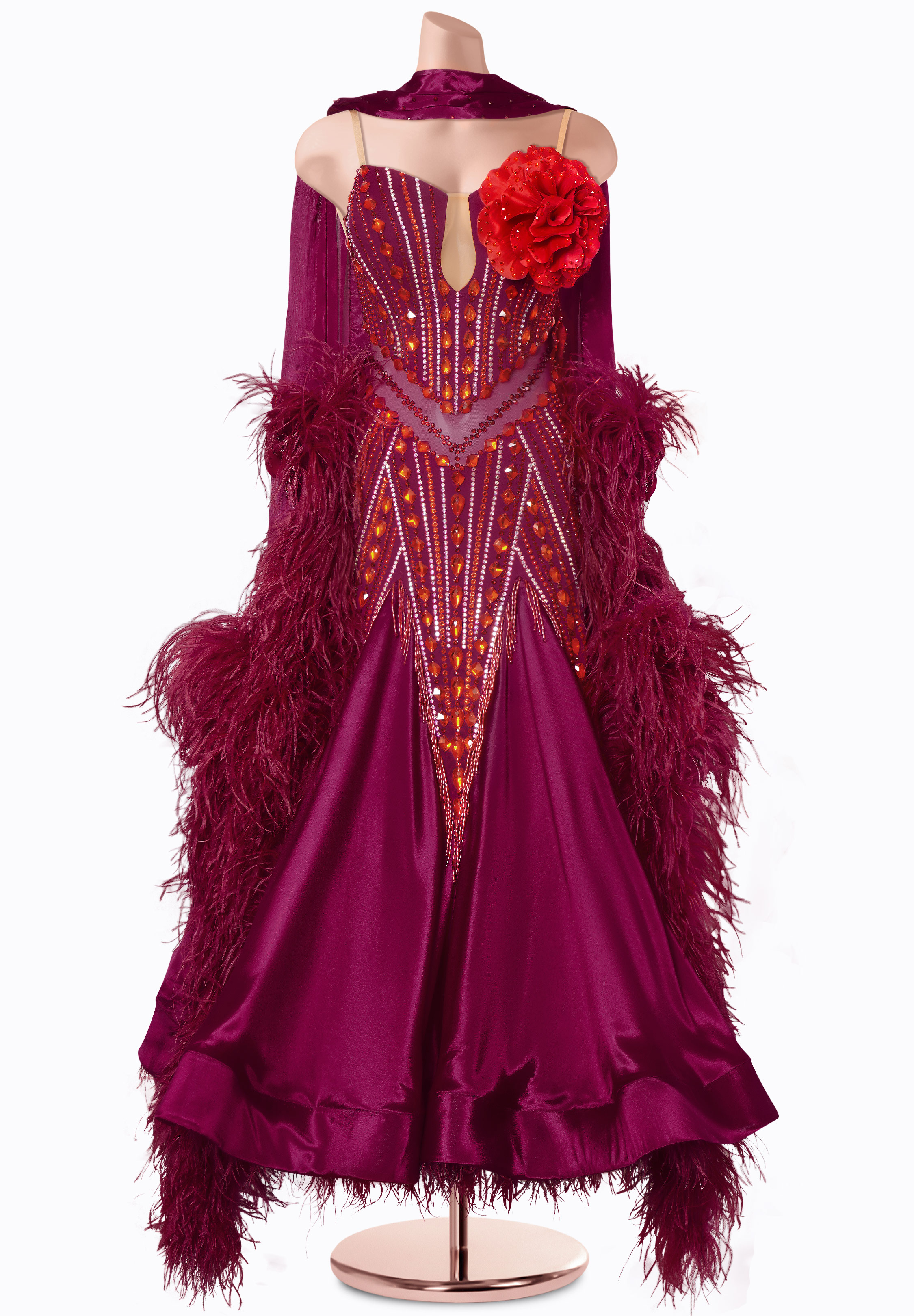 Crimson Quill Ballroom Gown MF-B0495