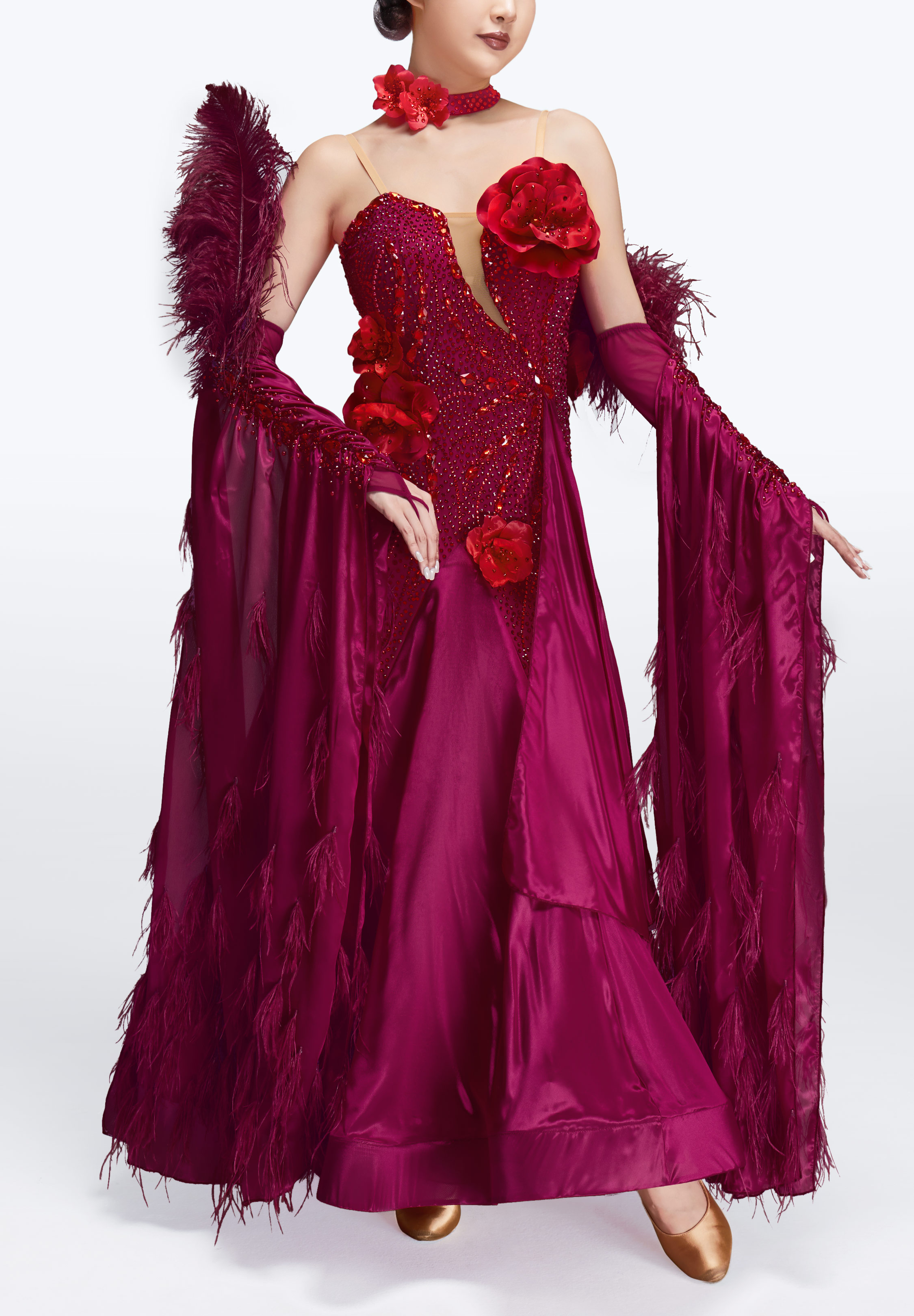 Scarlet Ember Ballroom Gown MF-B0496