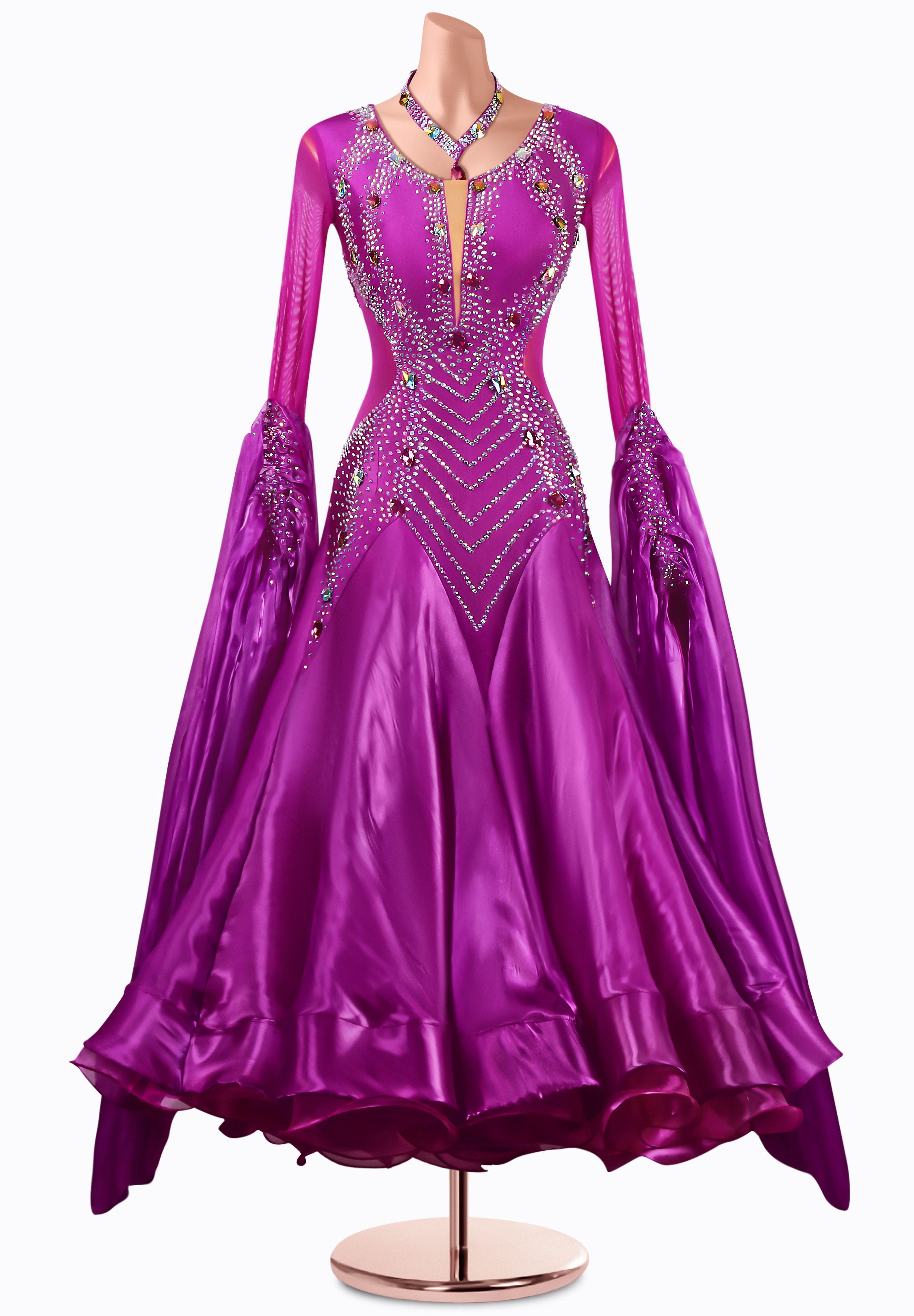 Fuschia Impact Ballroom Gown MQ-B338