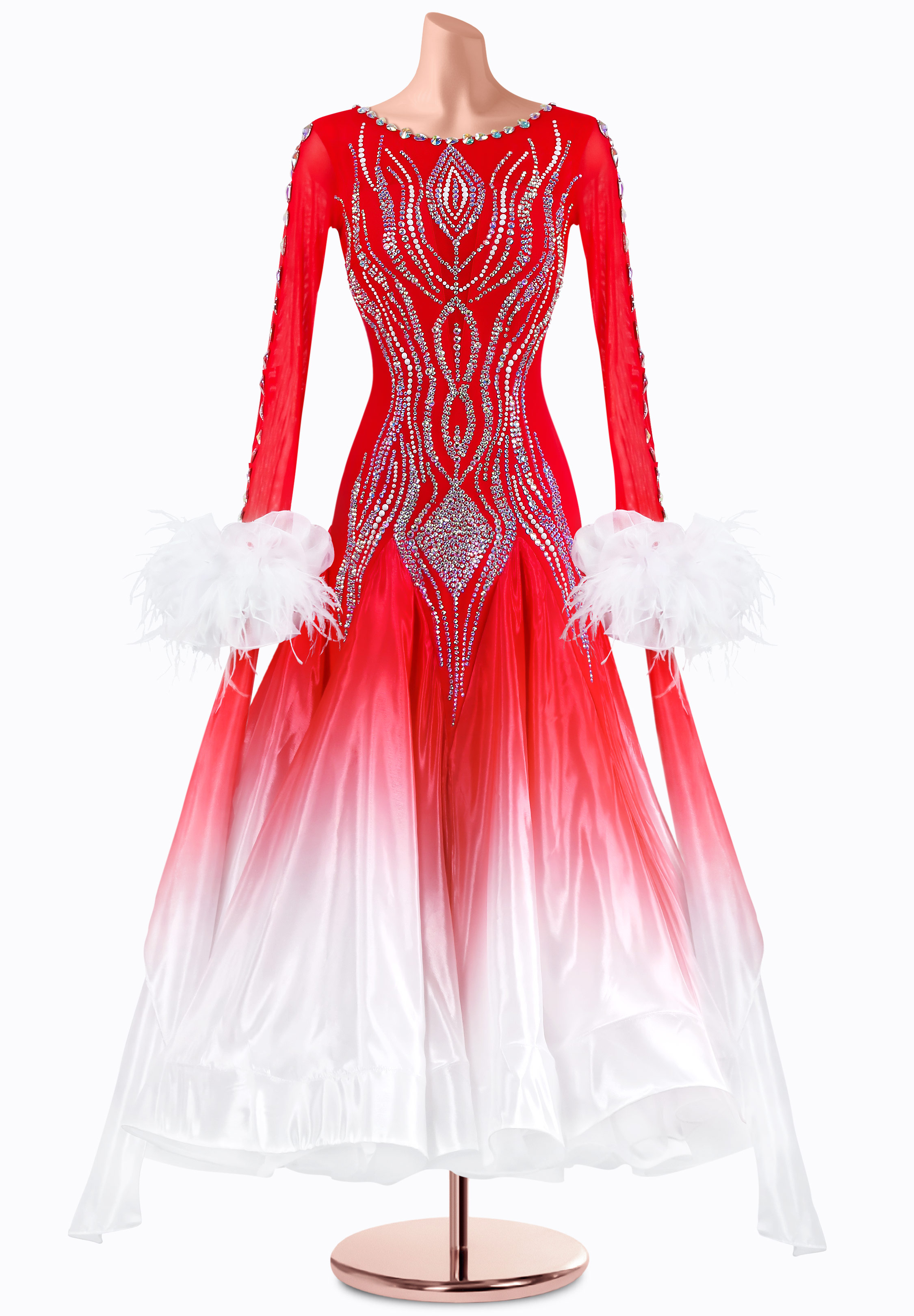 Faded Crimson Ballroom Gown MQ-B342