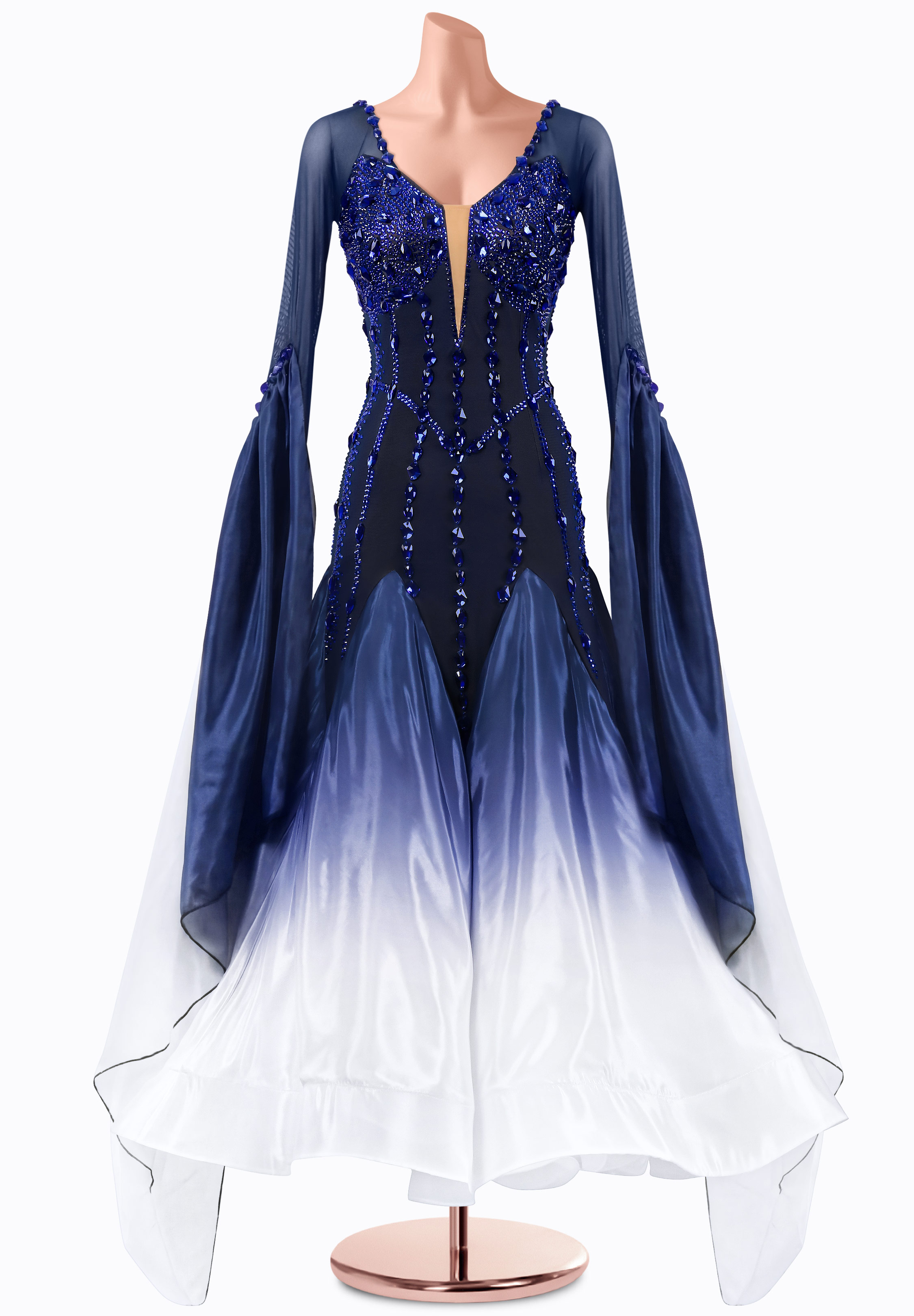 Faded Navy Ballroom Gown MQ-B353