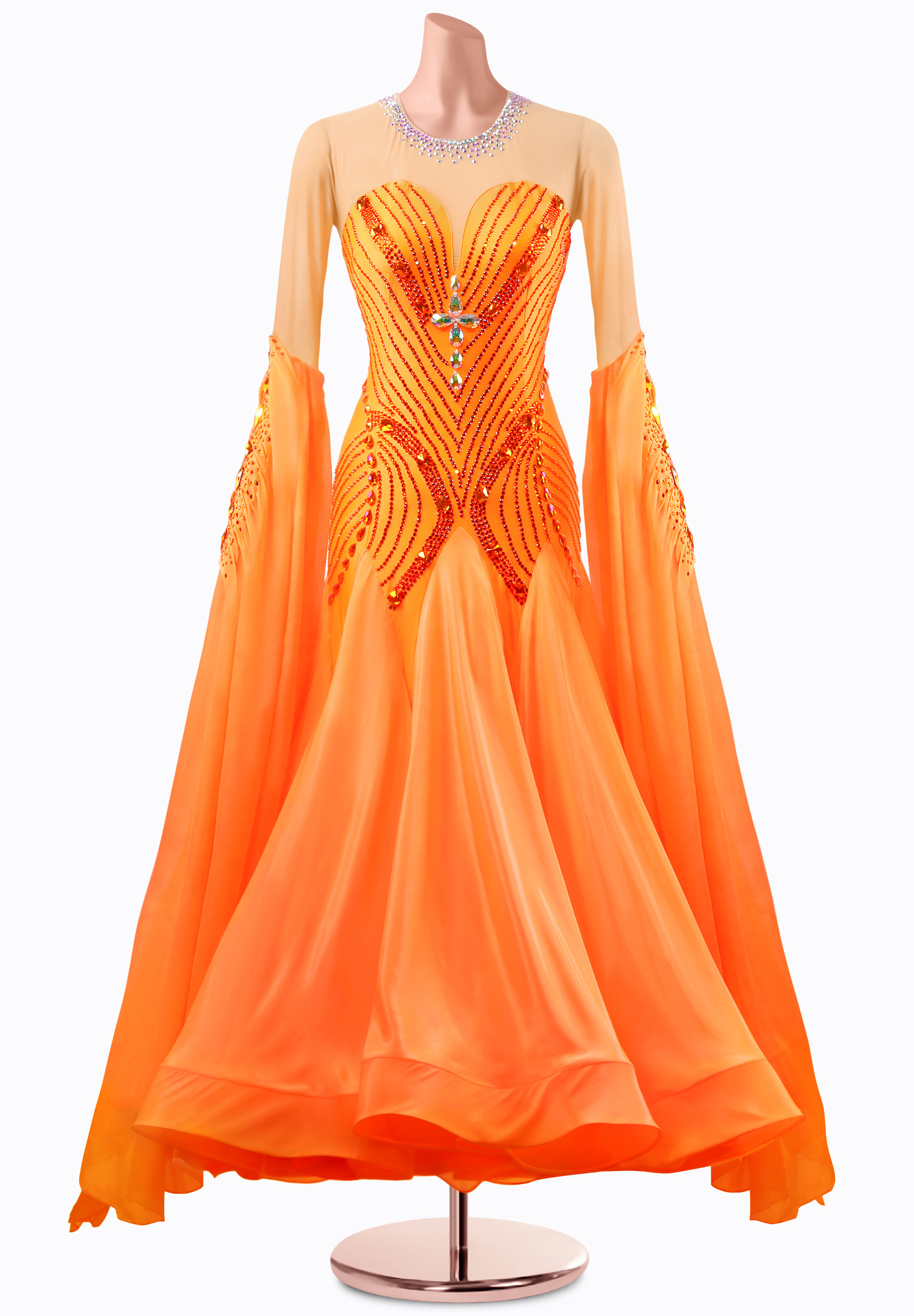 Coral Horizon Ballroom Gown MQ-B358