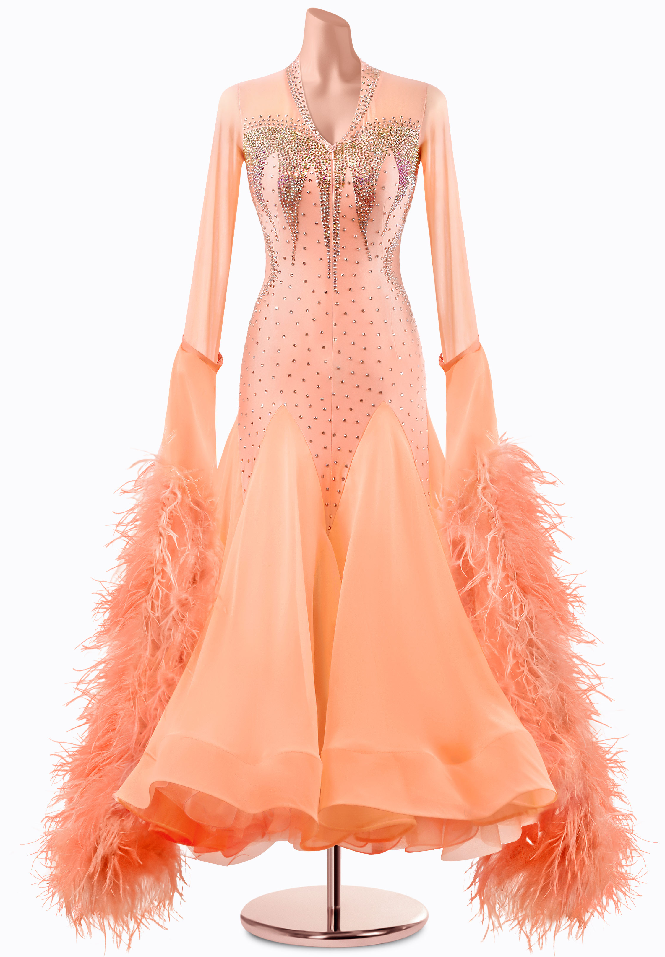 Coral Embrace Ballroom Gown MQ-B360