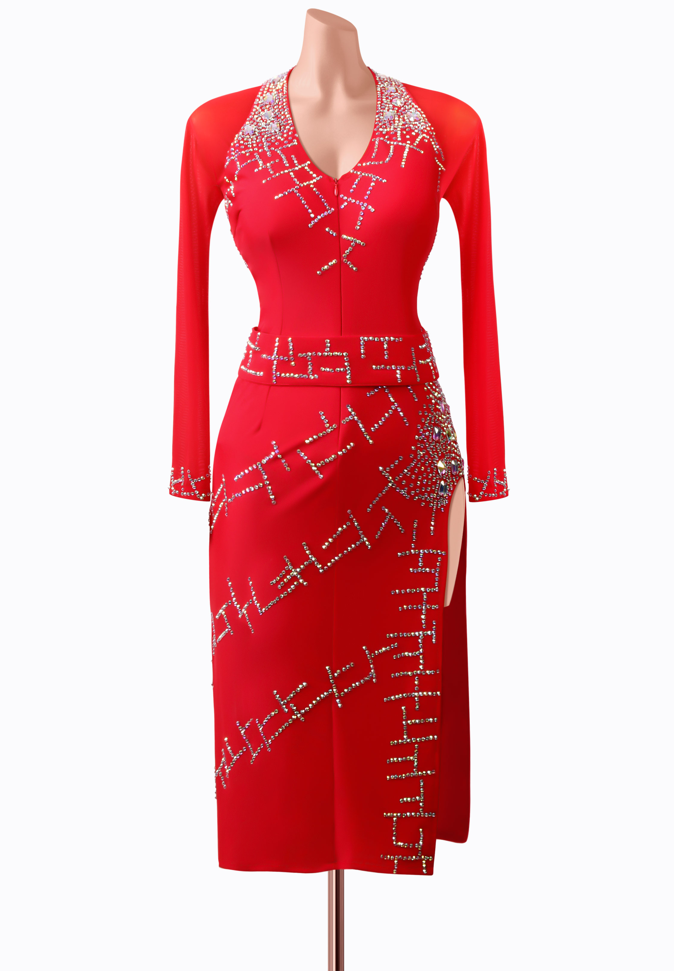 Crimson Radiance Latin Dress MQ-L336