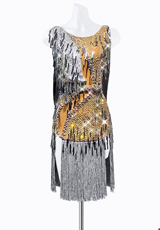 Metallic Crystal Latin Dress PR-L215057
