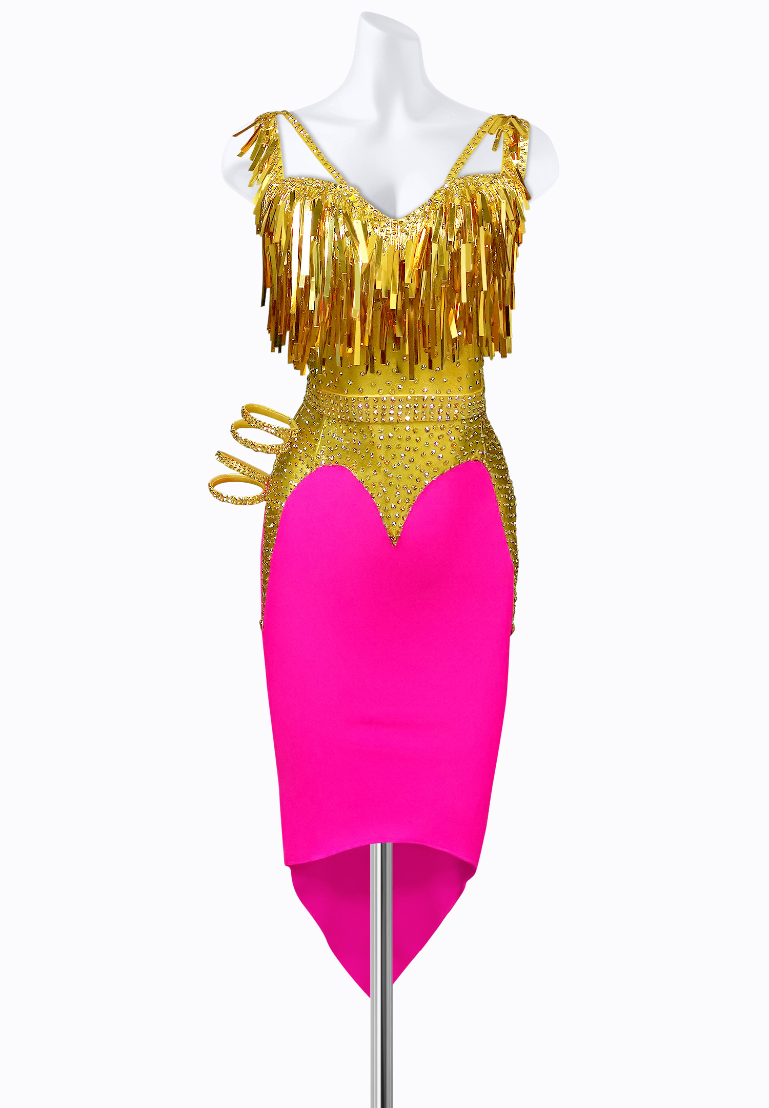 Metallic Heart Latin Dress AM-L3531