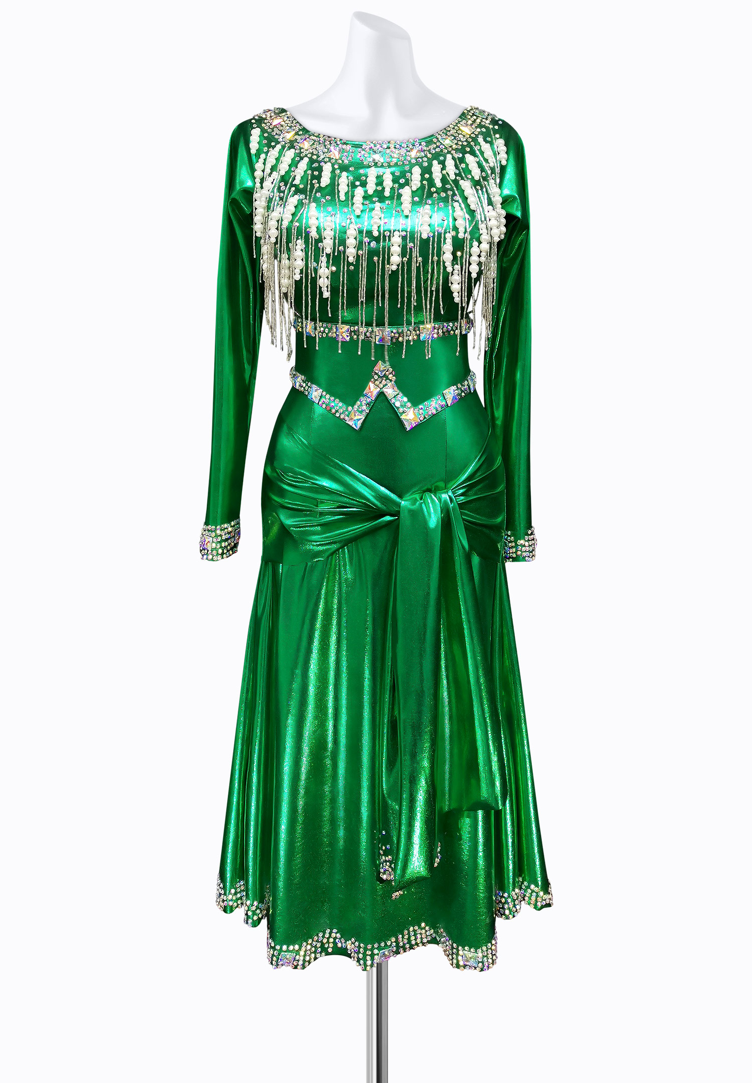 Metallic Pearl Latin Dress AM-L3501